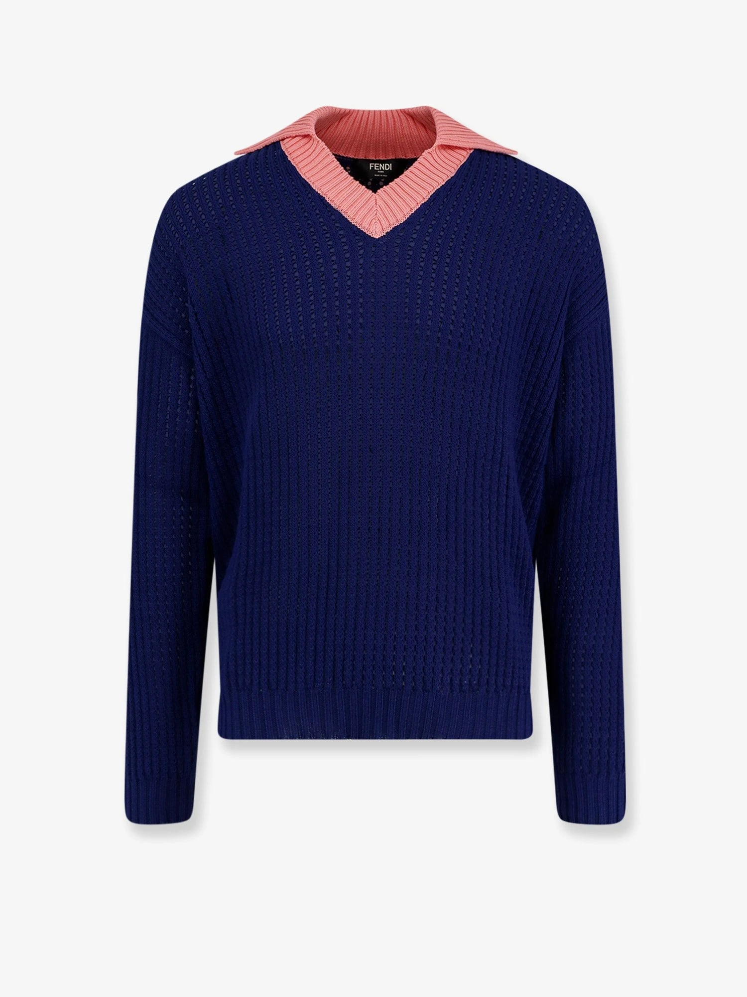 Cotton sweater with contrasting collar.webp