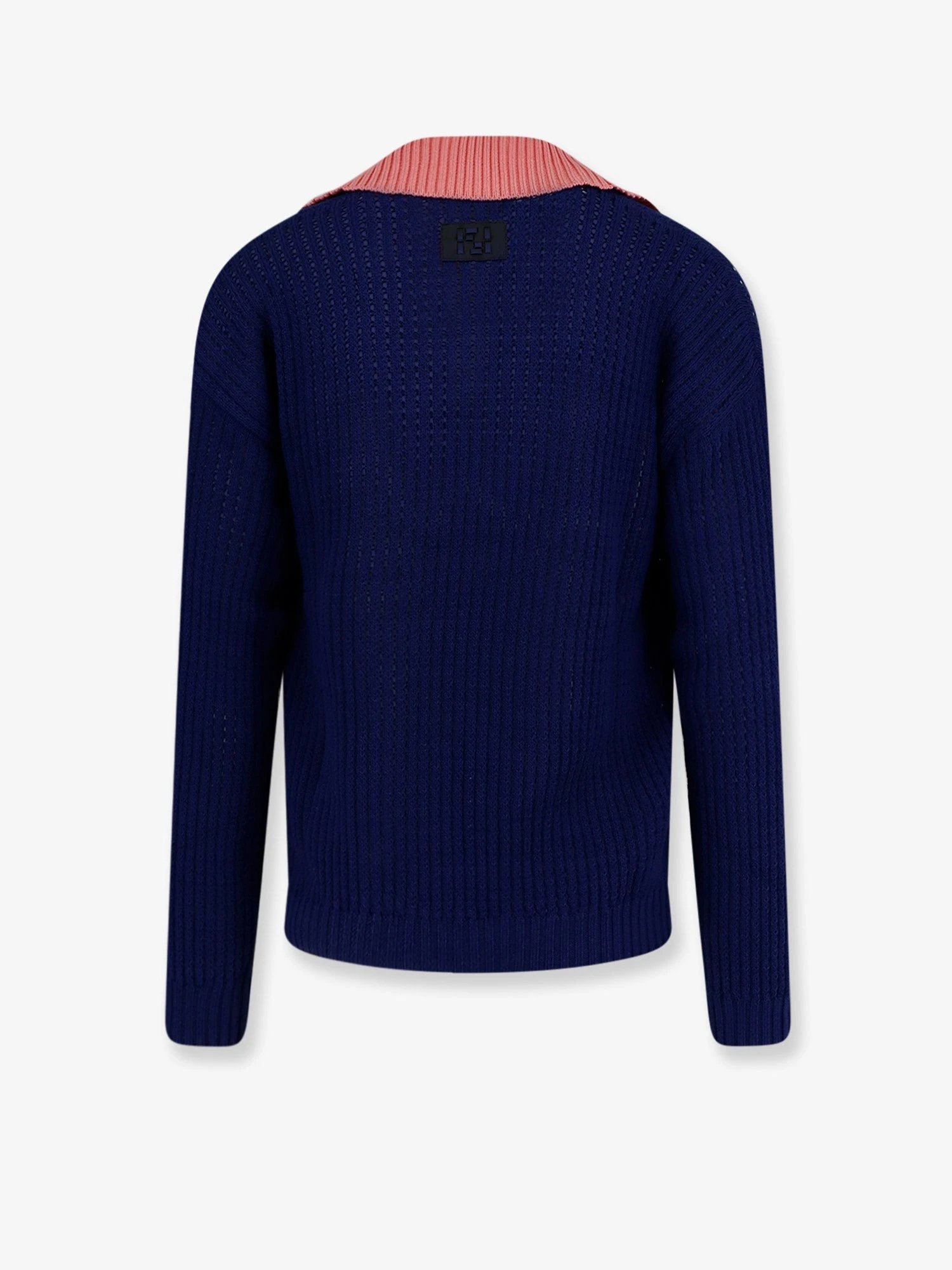 Cotton sweater with contrasting collar.webp