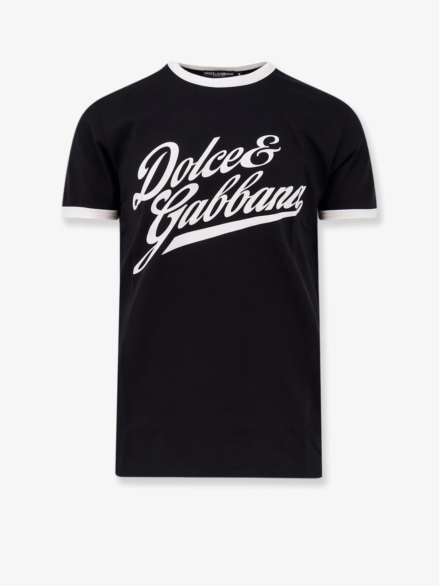 Cotton t-shirt with flocked logo print.webp