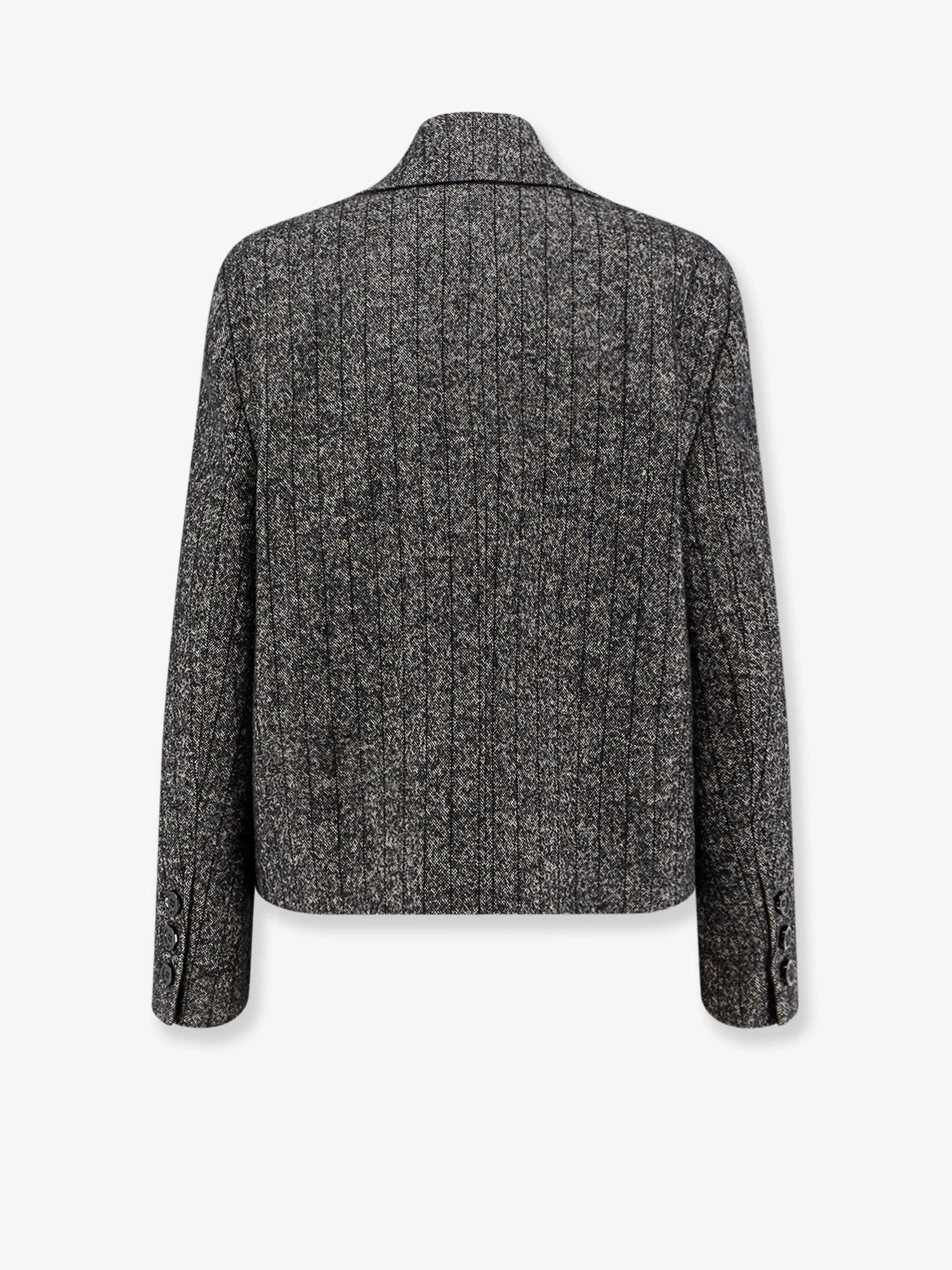 Wool blend striped double-breasted blazer.webp