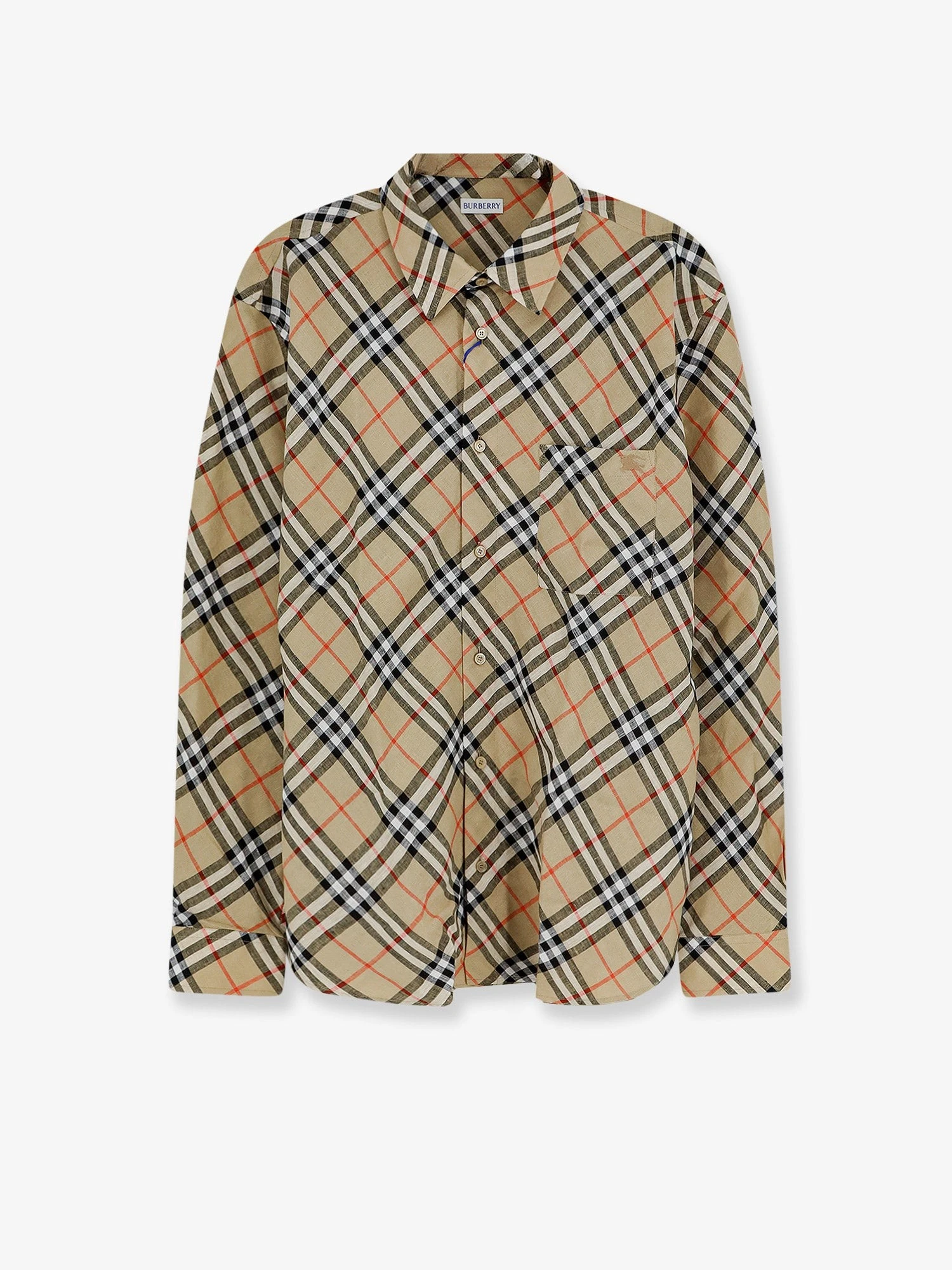 Linen shirt with check print.webp