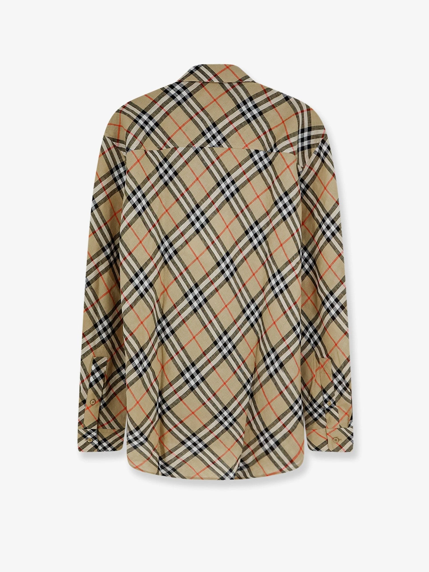 Linen shirt with check print.webp