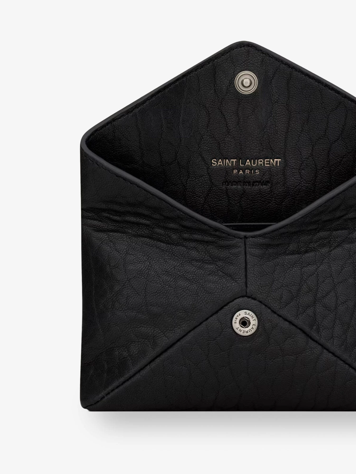 Leather Envelope card holder with Metal Cassandre logo.webp