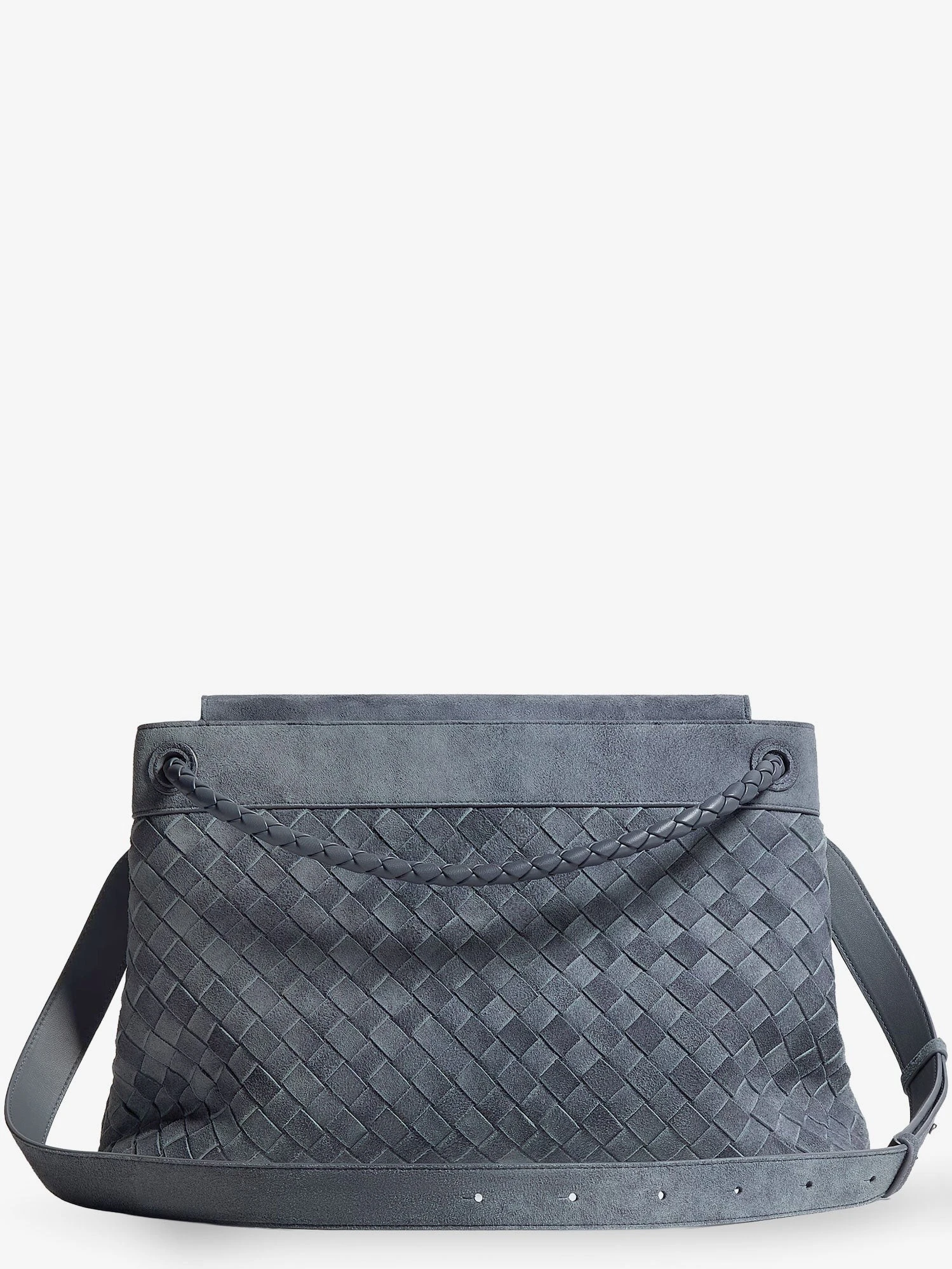 Andiamo Messenger suede shoulder bag with Intrecciato motif.webp