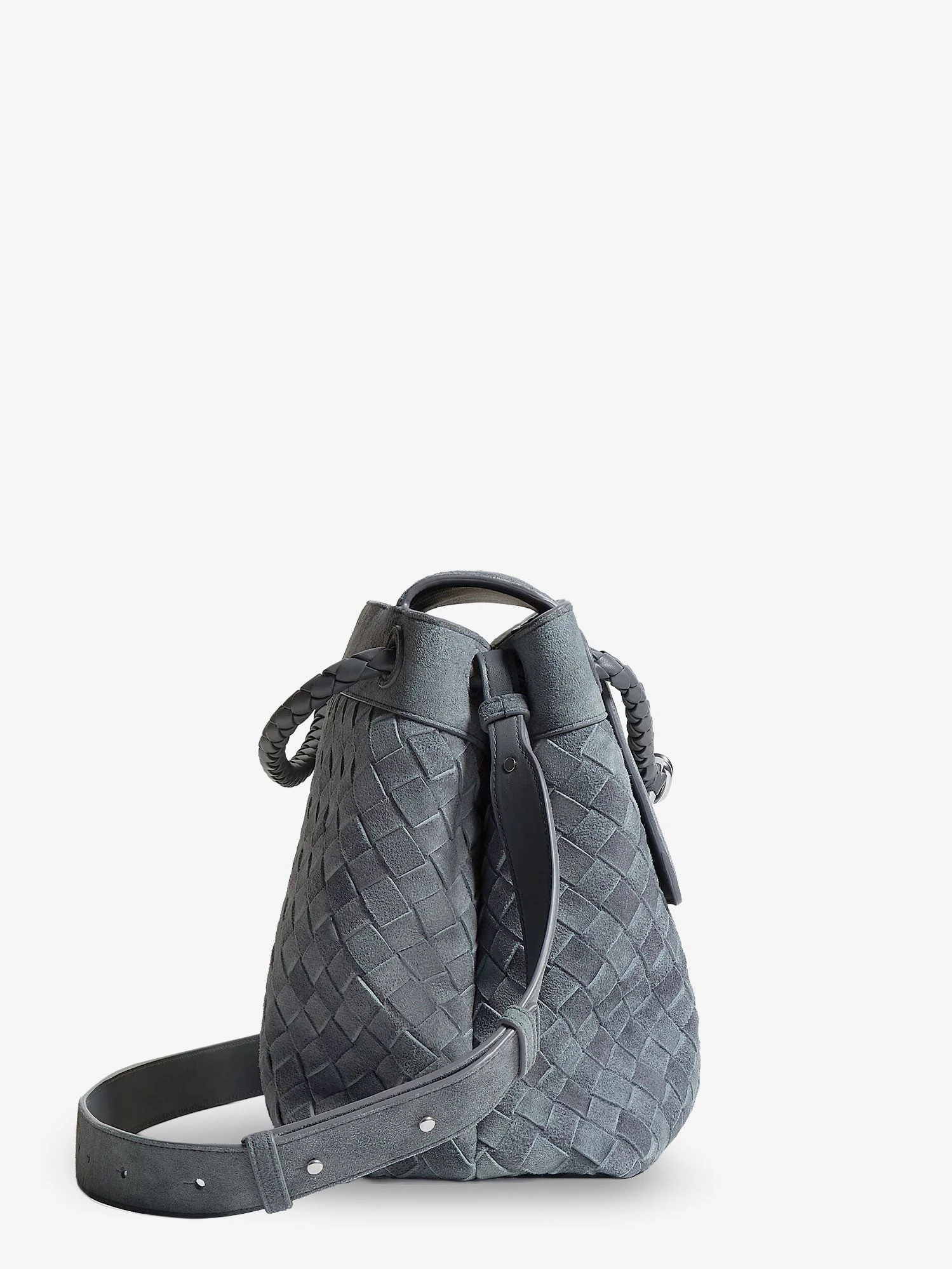 Andiamo Messenger suede shoulder bag with Intrecciato motif.webp