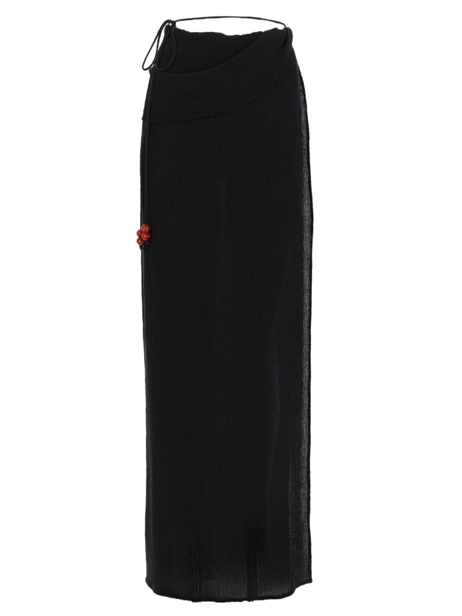GONNA LUNGA "WRAP" DRAPPEGGIATA CON PERLINE.webp