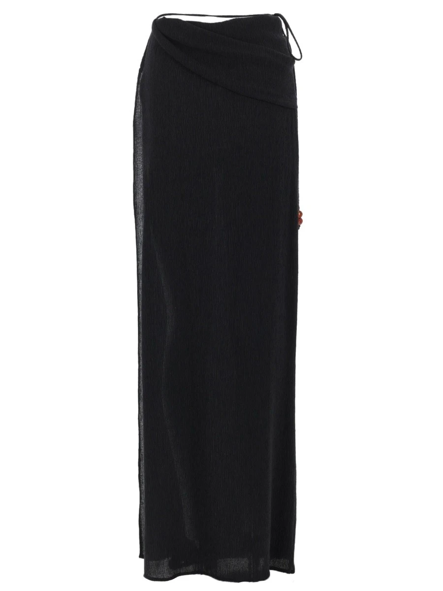 GONNA LUNGA "WRAP" DRAPPEGGIATA CON PERLINE.webp