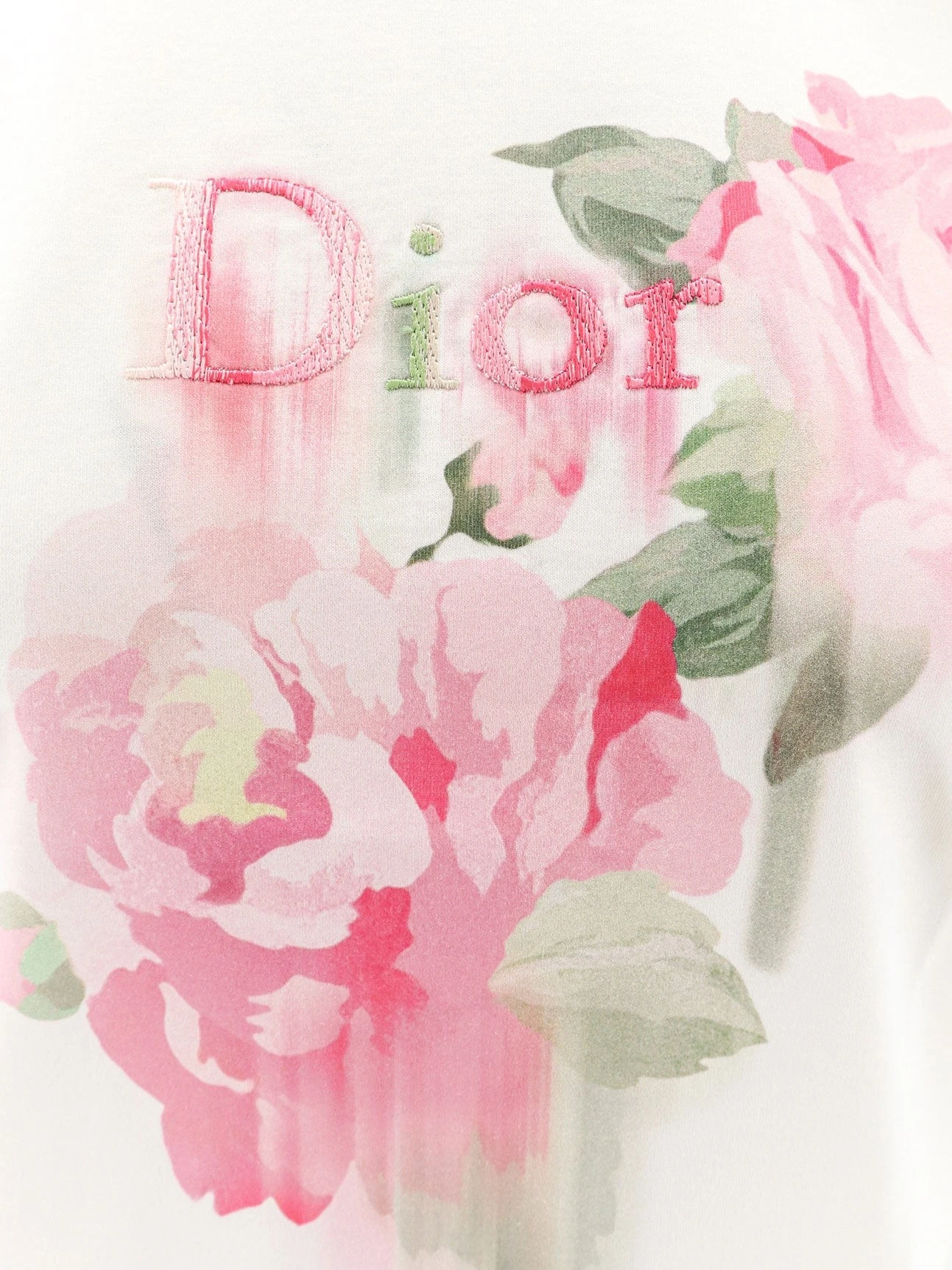 Cotton T-shirt with Dior Painted Roses print.webp