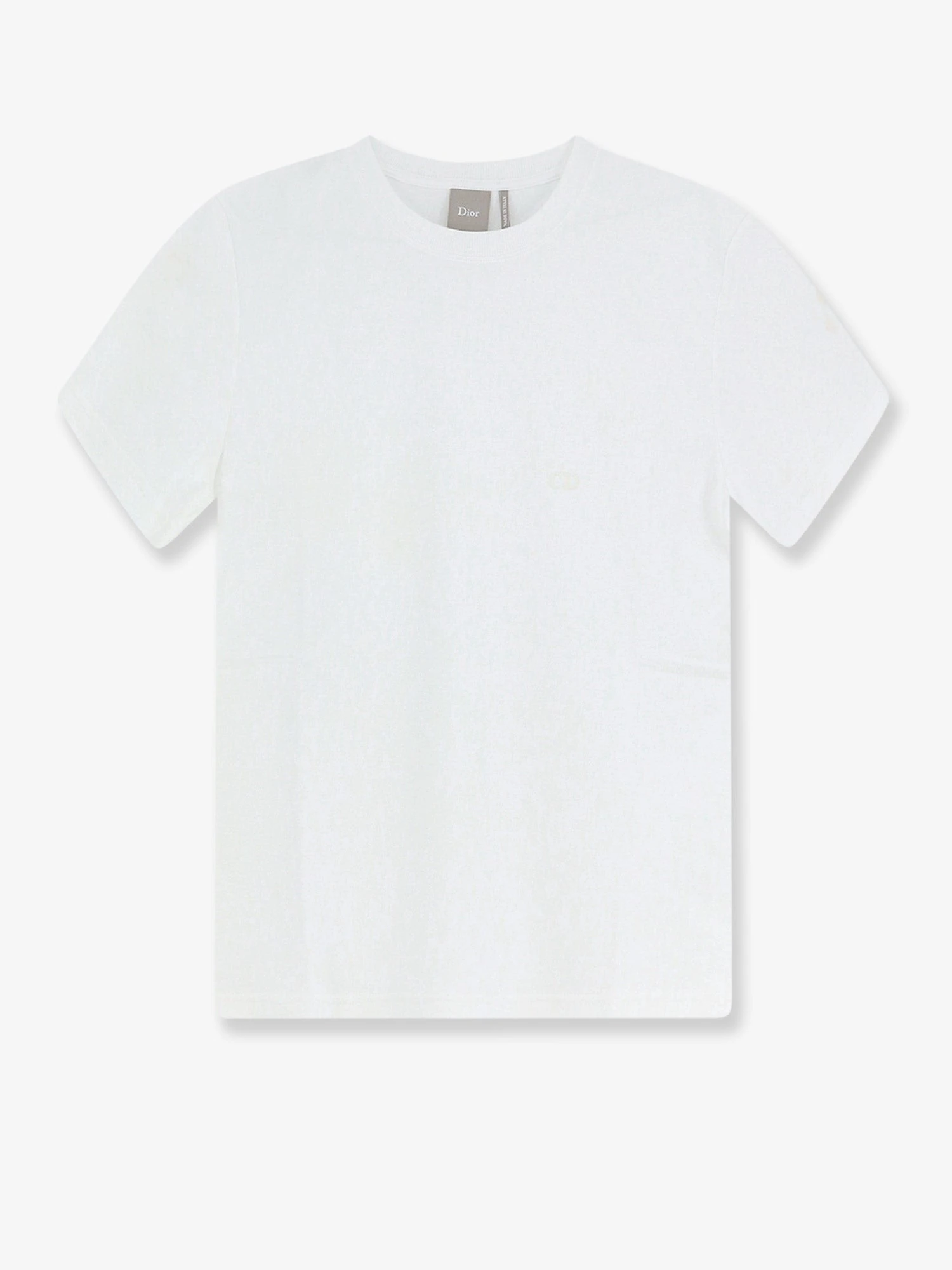 Cotton T-shirt with tone-on-tone embroidered CD logo.webp