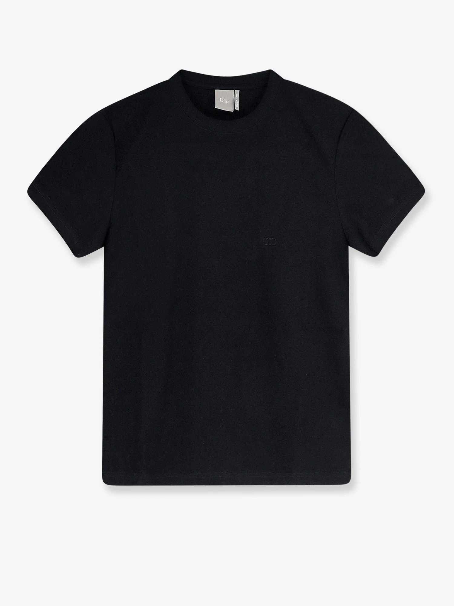 Cotton T-shirt with tone-on-tone embroidered CD logo.webp