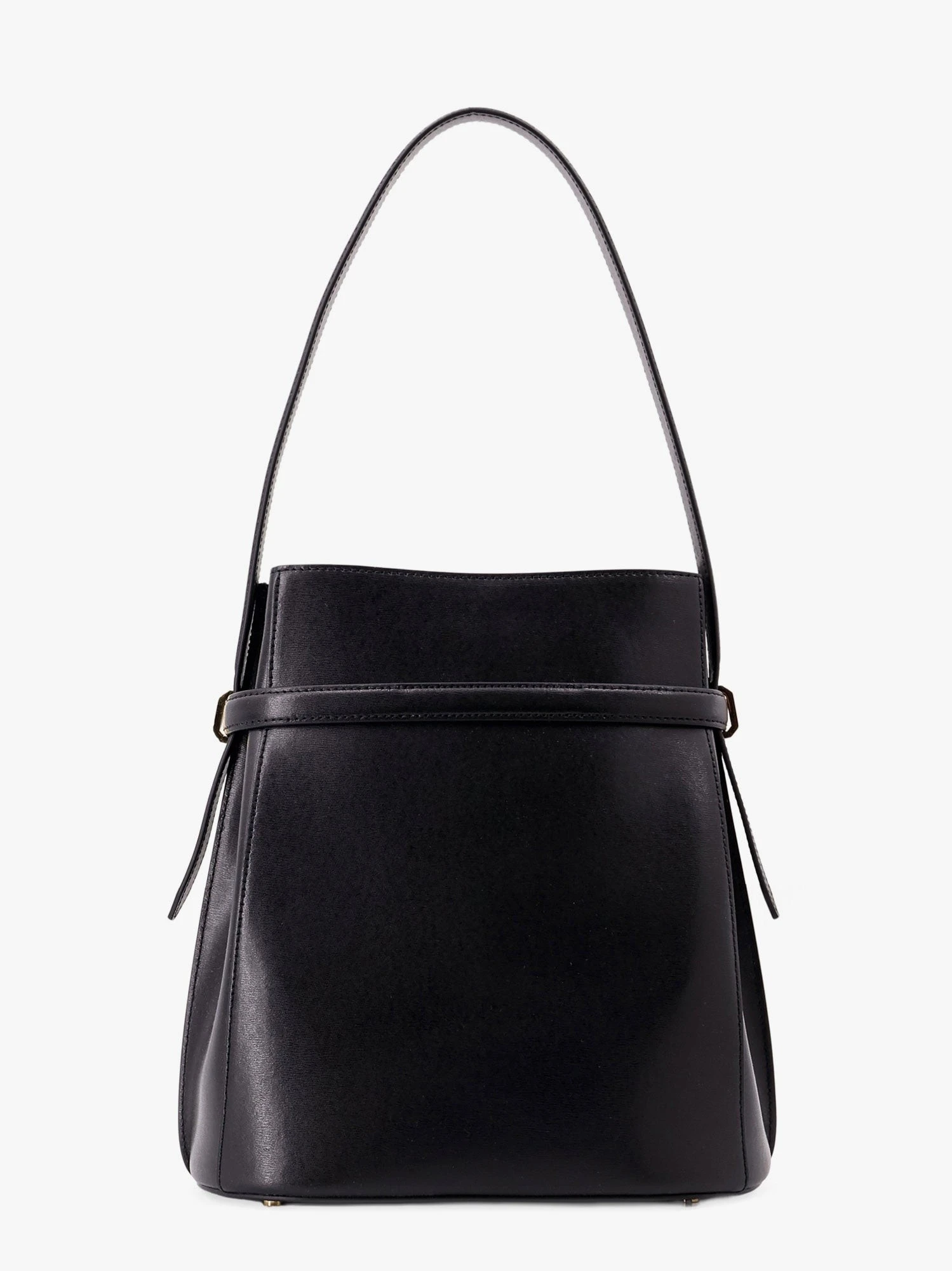 Belted leather bucket bag.webp