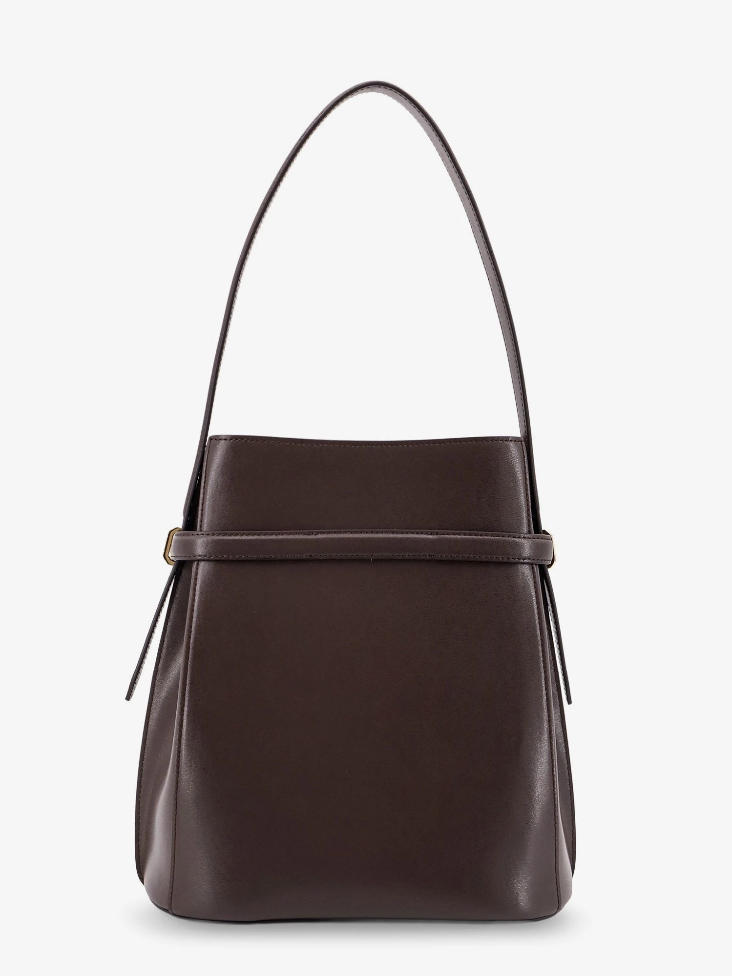 Belted leather bucket bag.webp