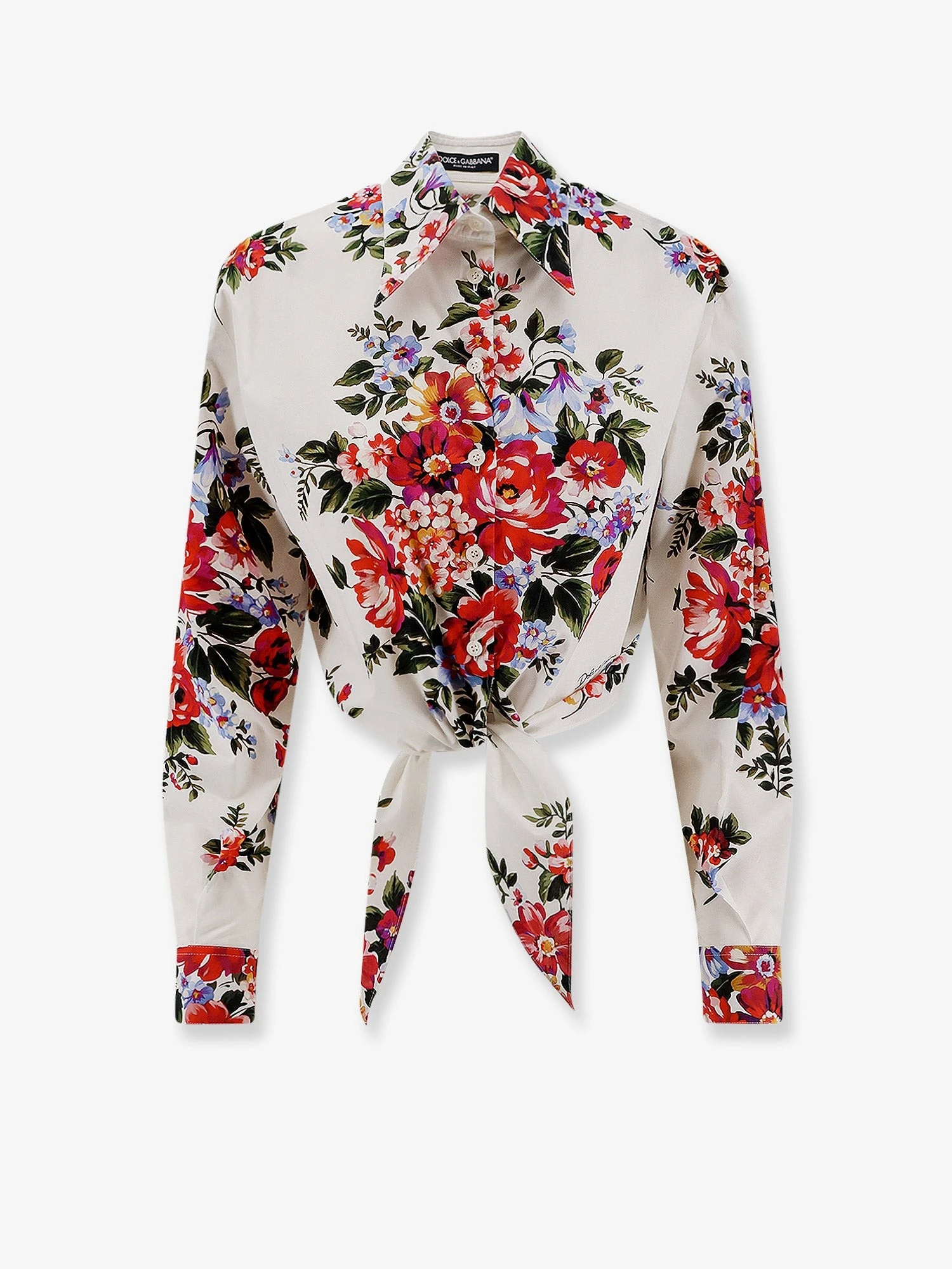 Cotton shirt with multicolor print.webp