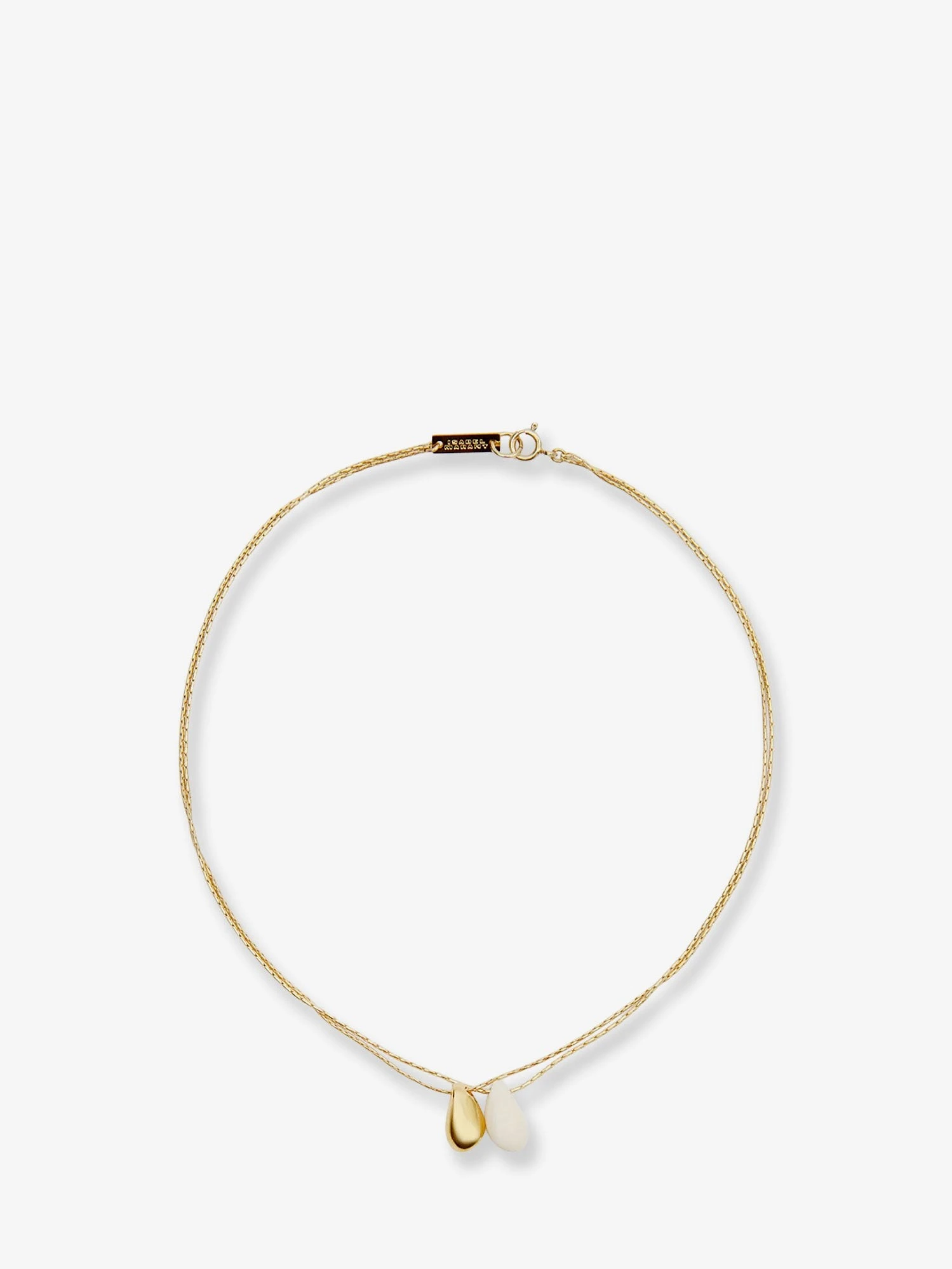 Brass necklace with gold finishes.webp
