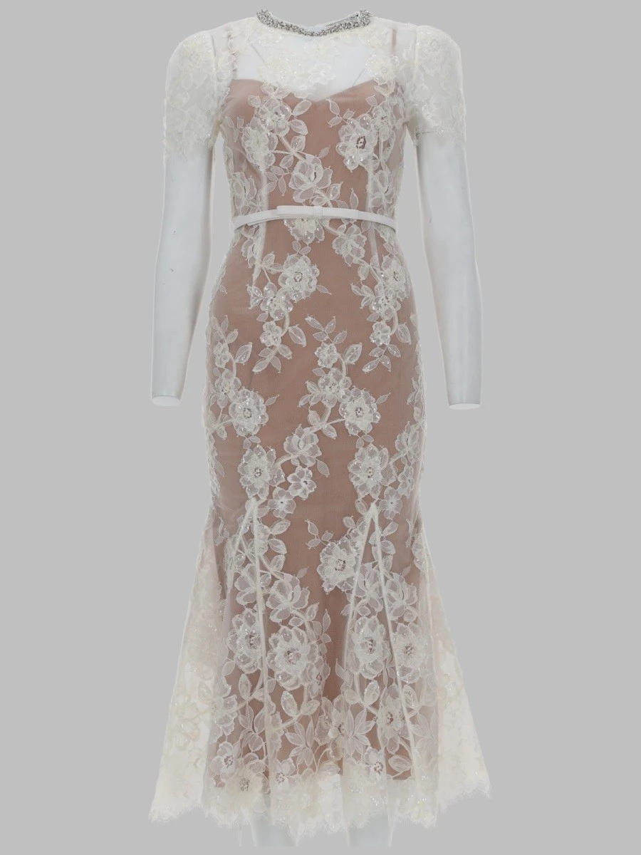 ABITO MIDI CON APPLICAZIONI IN PIZZO E PAILLETTES.webp