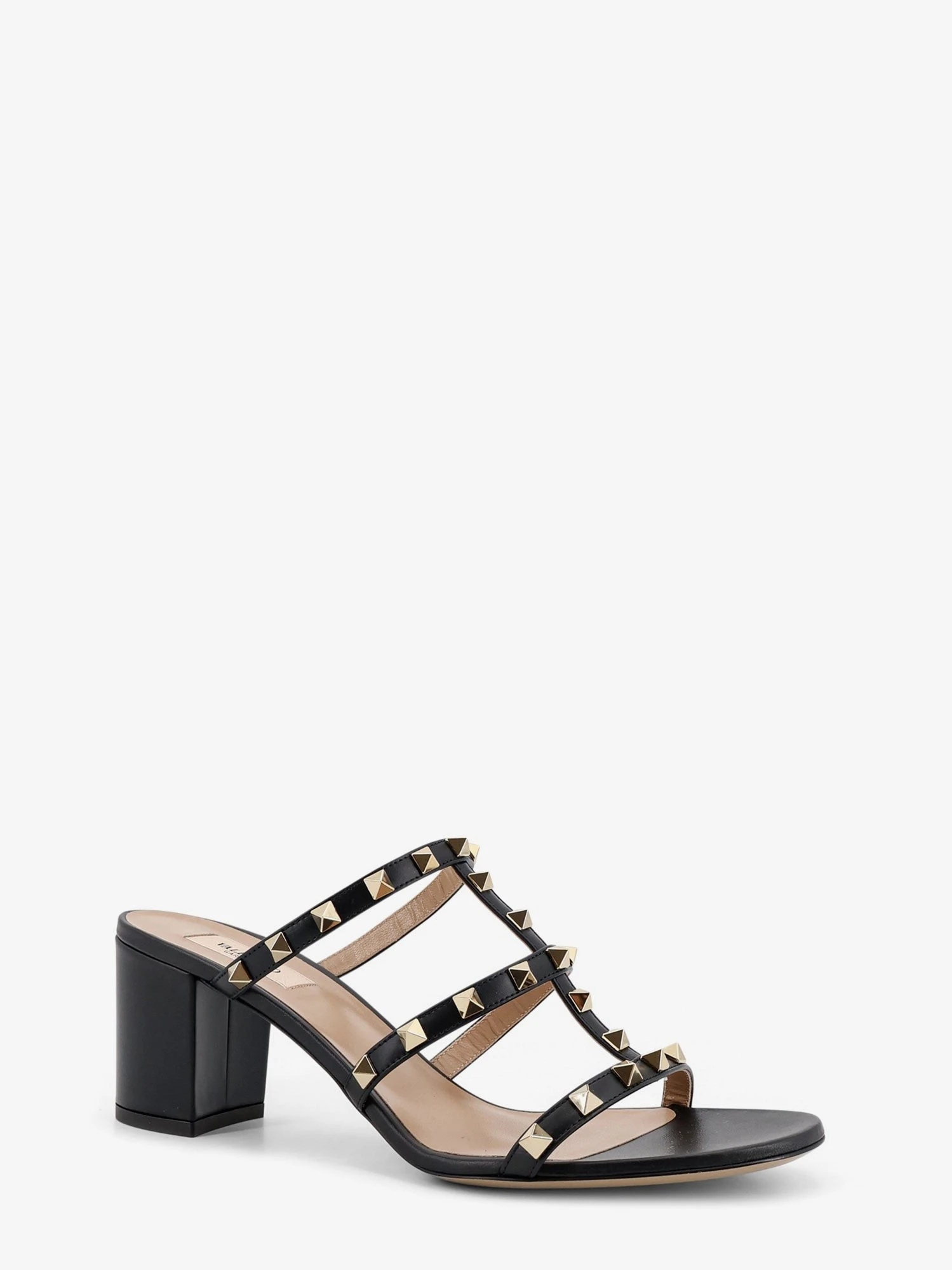 Rockstud leather sandals with iconic side studs.webp