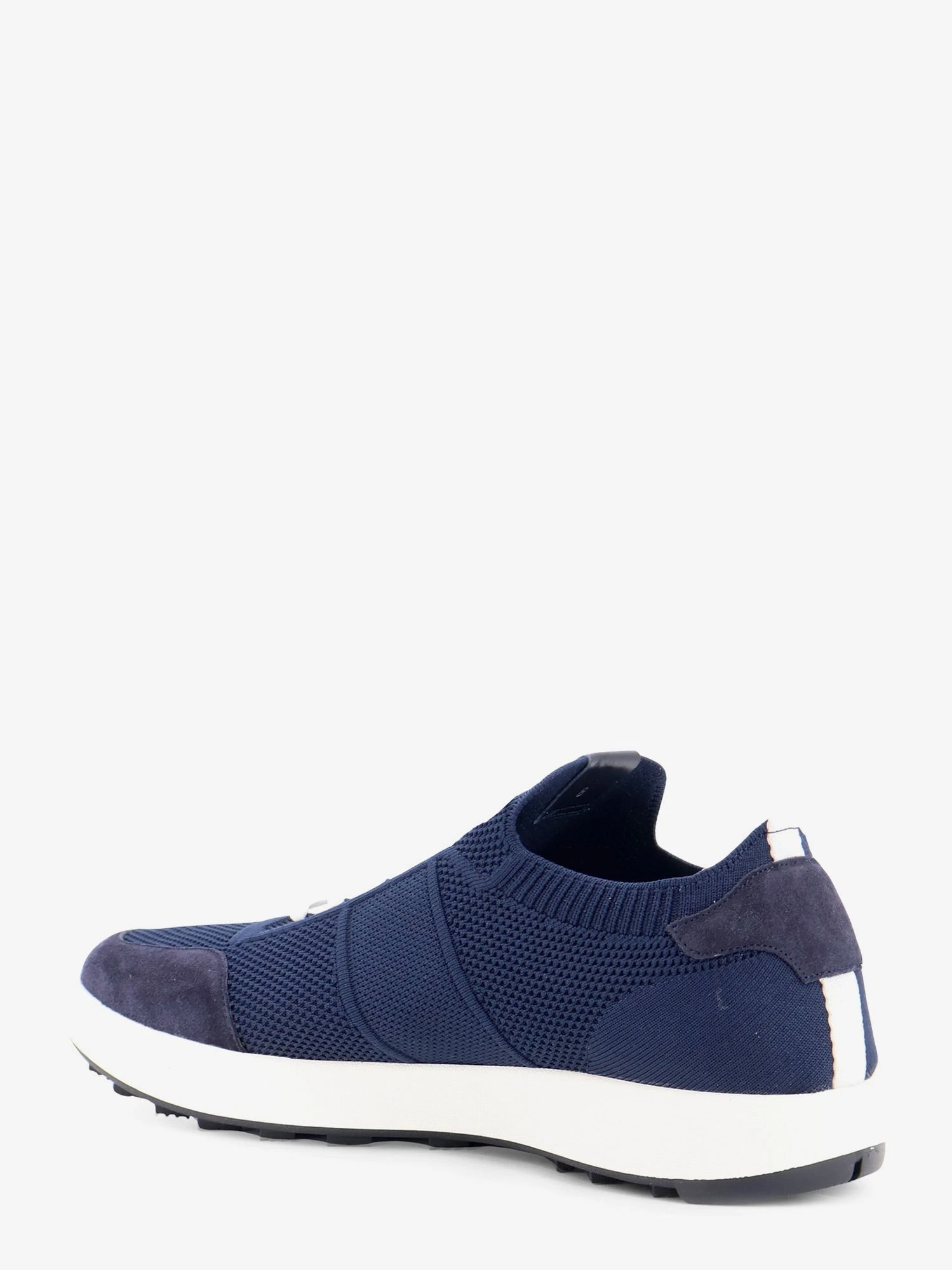 Knitted fabric sneakers with suede inserts.webp