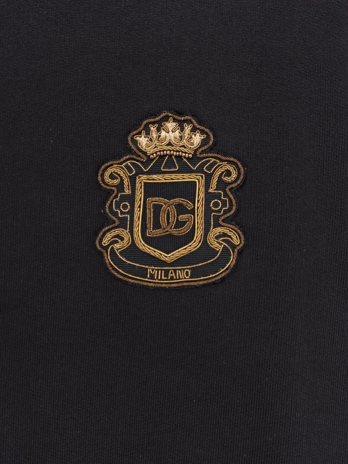 Cotton sweatshirt with heraldic logo patch.webp