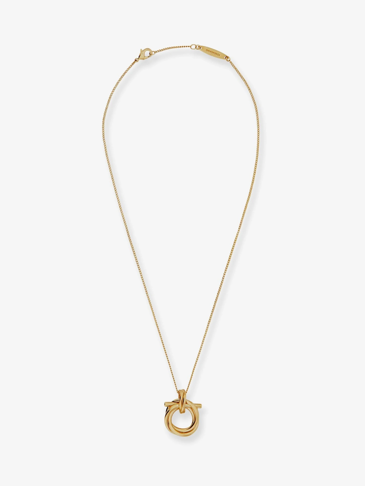 Brass necklace with Gancini pendant.webp