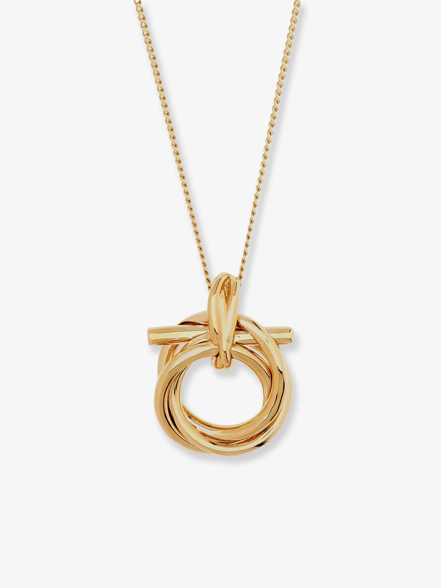 Brass necklace with Gancini pendant.webp