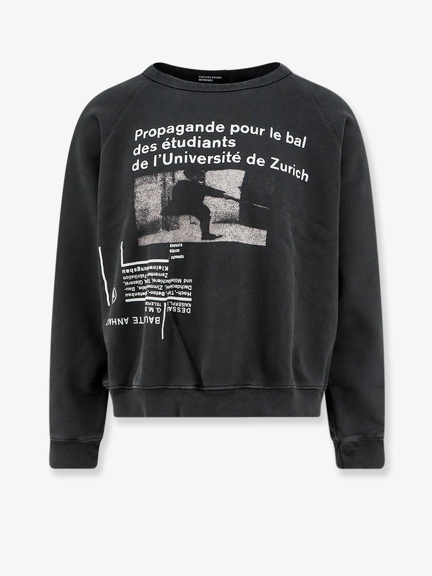 Cotton sweatshirt with L'Université de Zurich print.webp