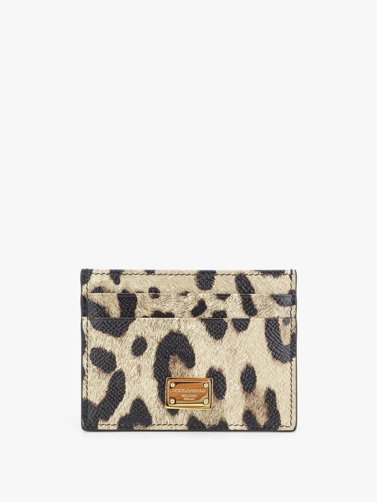 Hammered leather card holder with animal print.webp