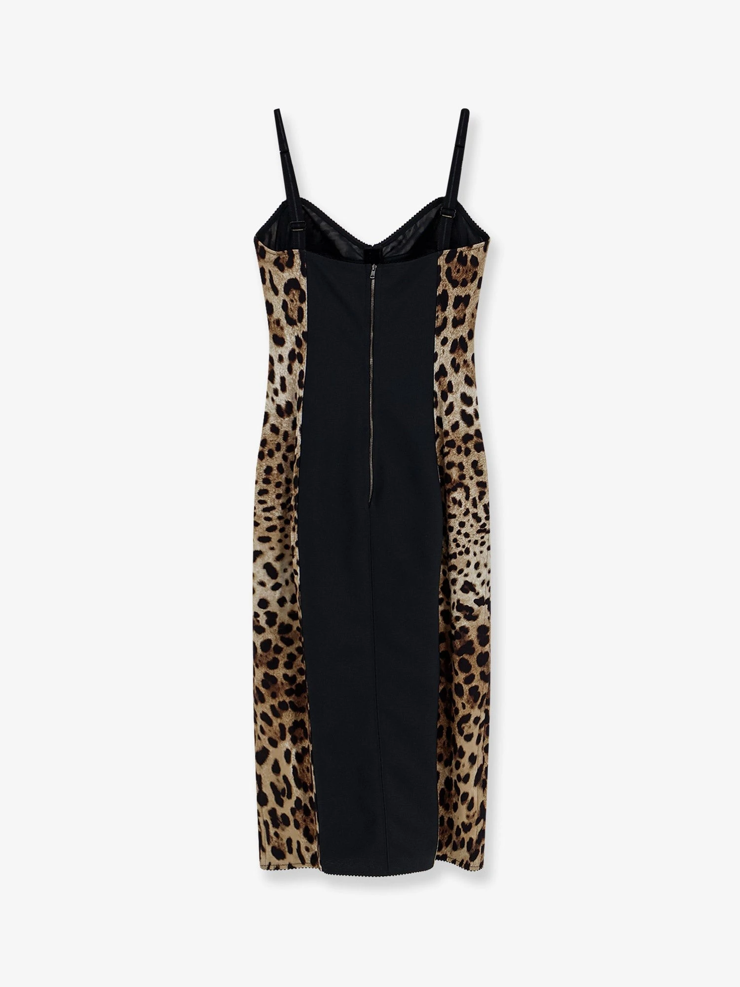 Stretch fabric long dress with animal print.webp