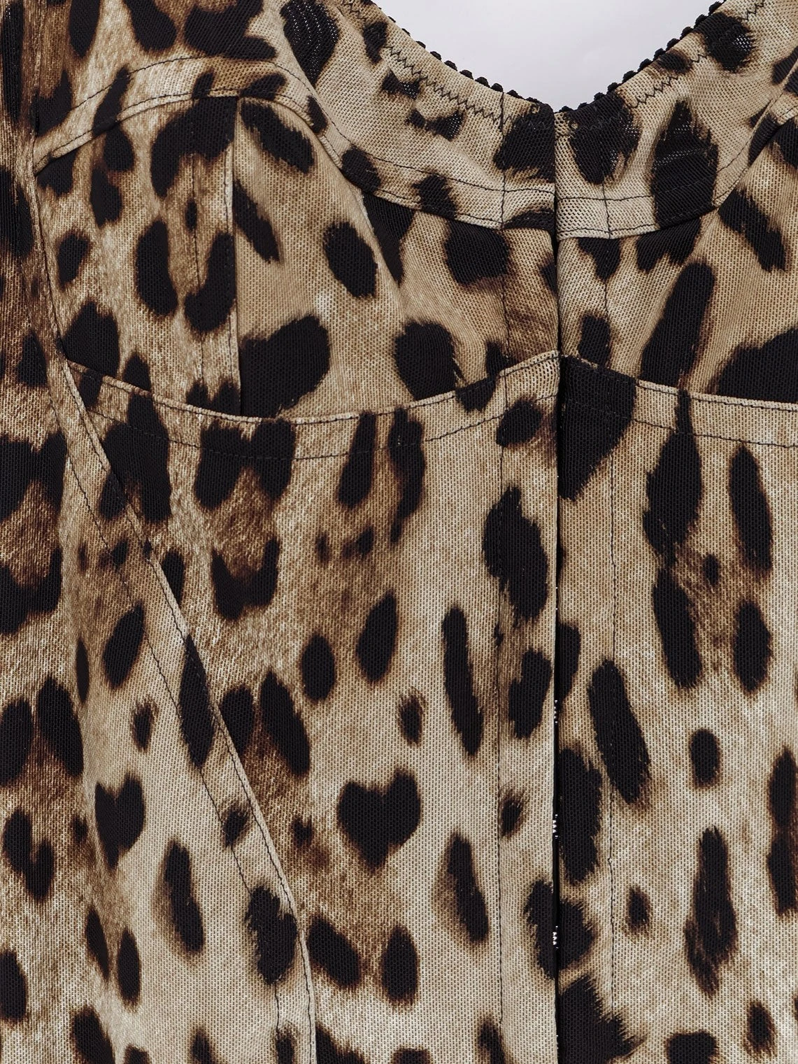 Stretch fabric long dress with animal print.webp