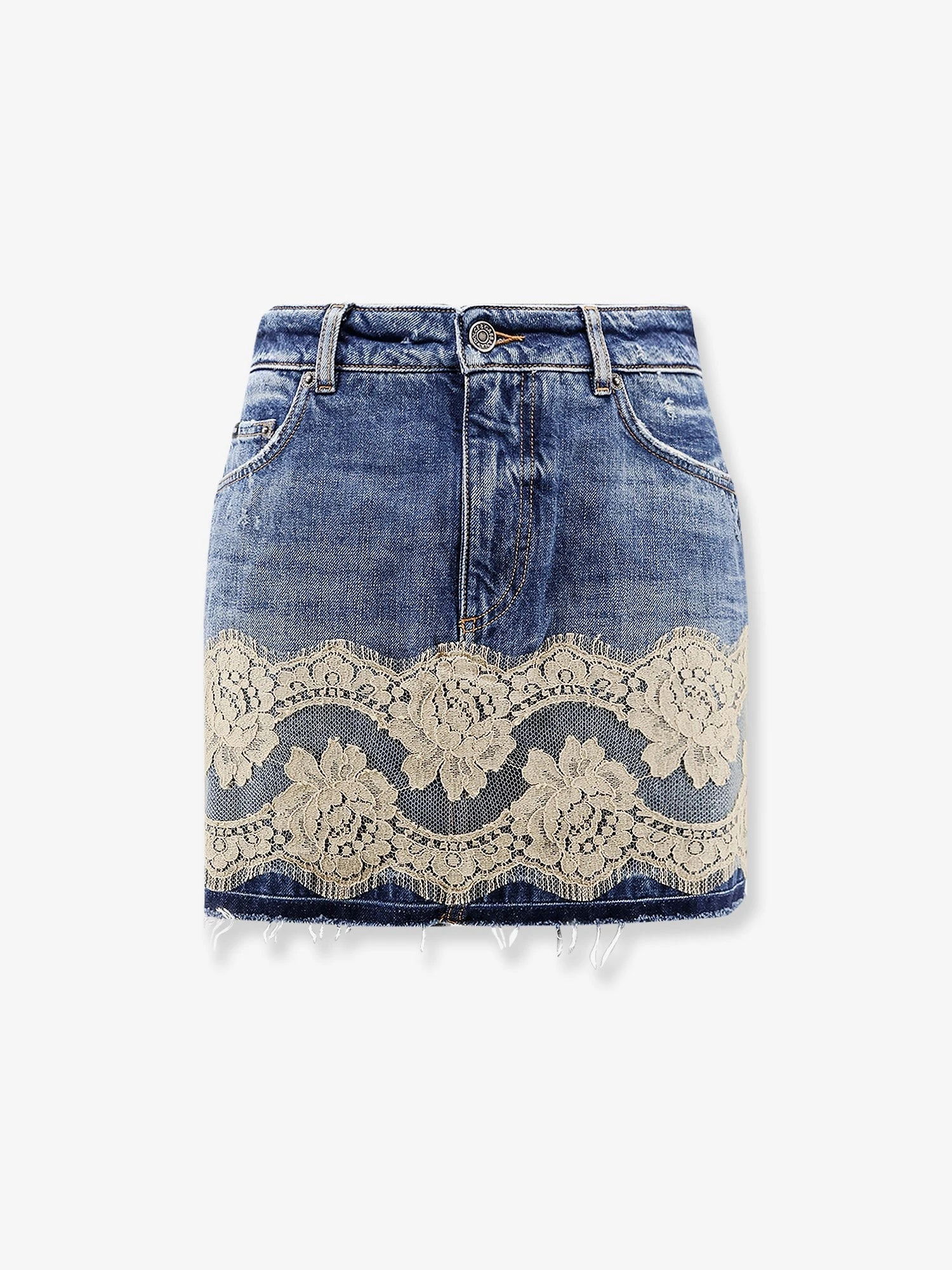 Denim skirt with lace.webp