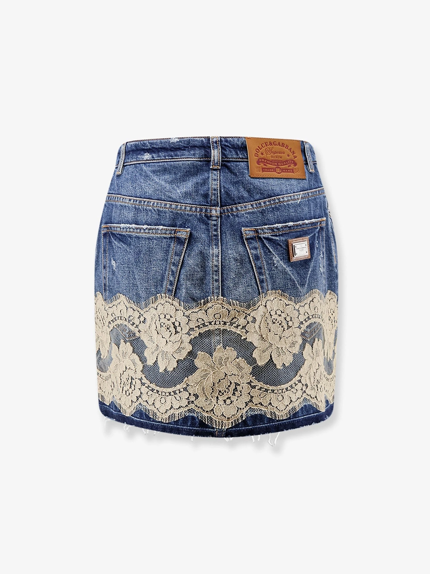 Denim skirt with lace.webp