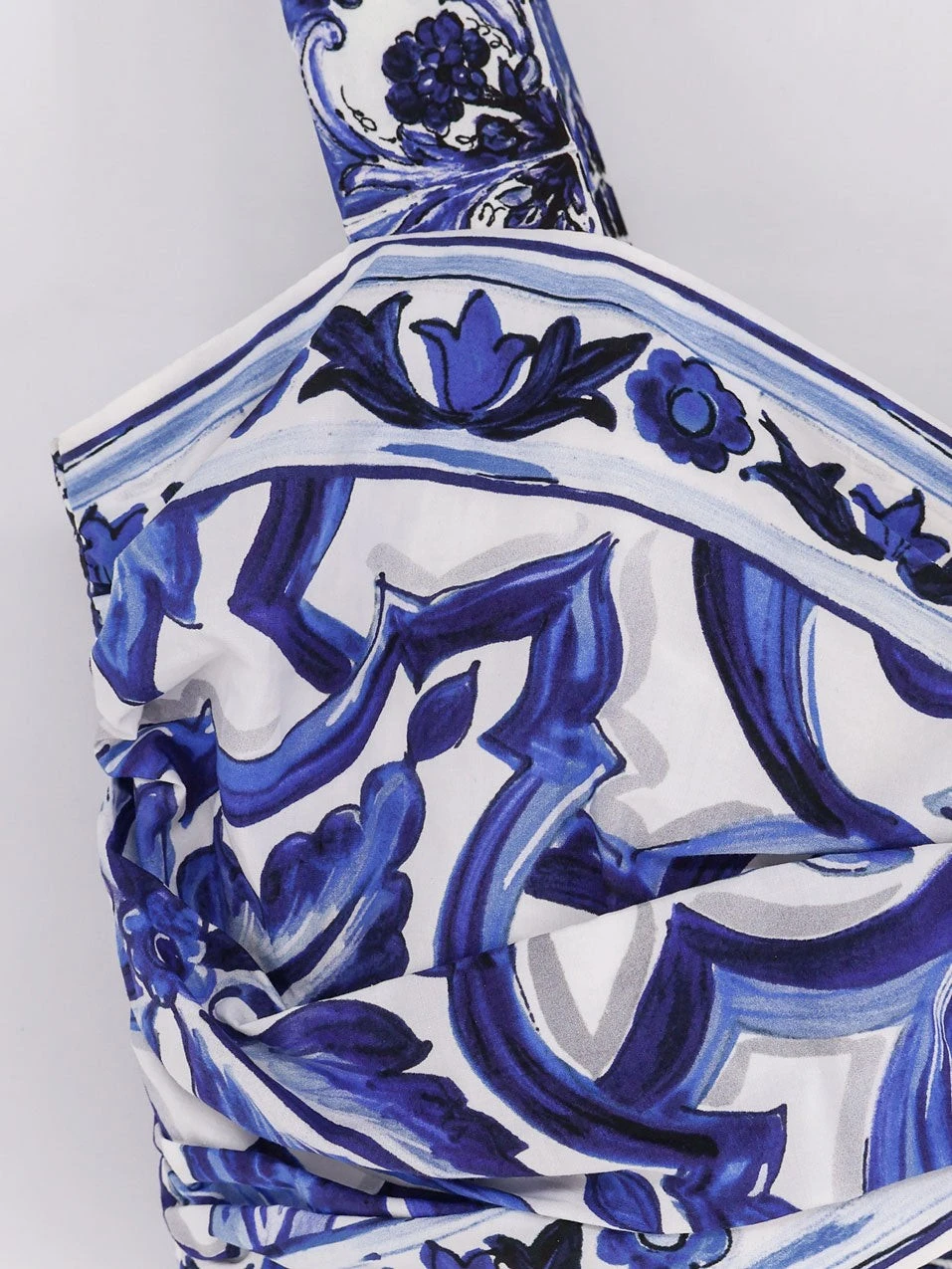 Cropped cotton top with Maiolica print.webp