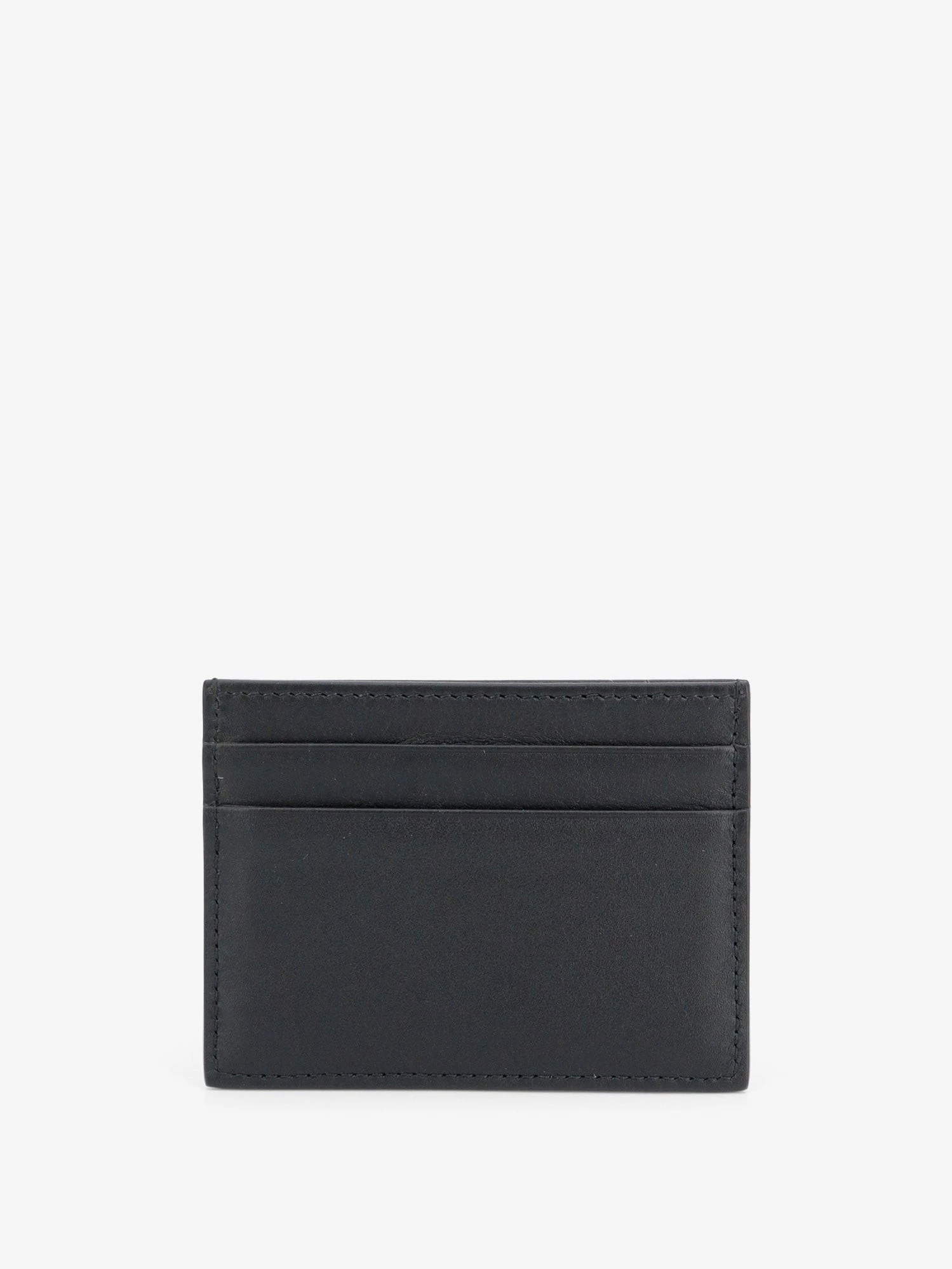 Leather card holder with metal DG logo.webp
