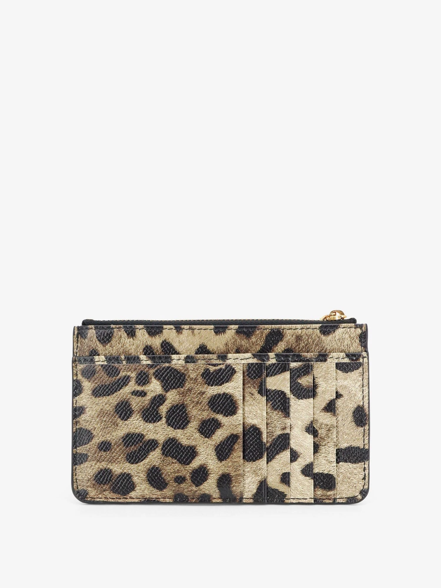 Hammered leather card holder with animal print.webp