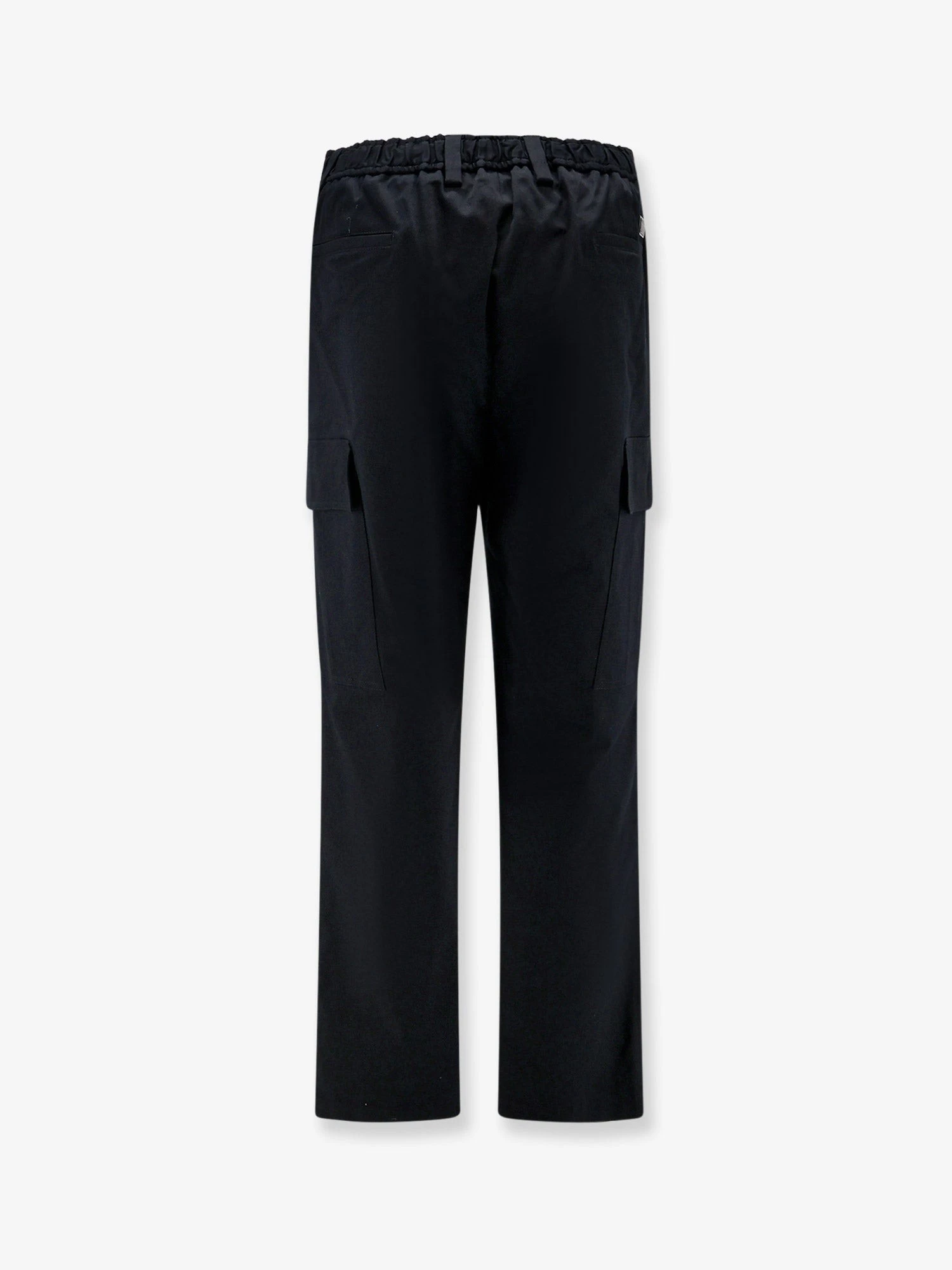 Cotton cargo trousers with back metal logo patch.webp