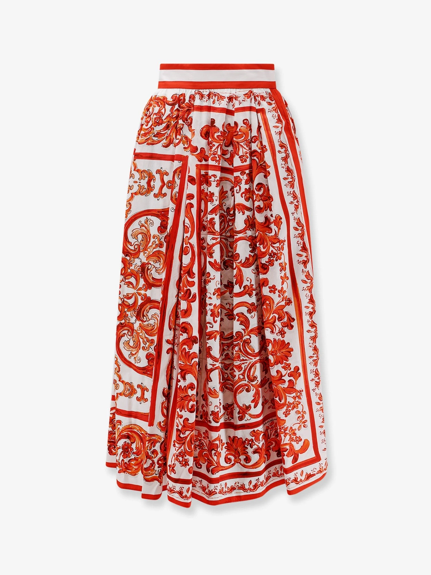 Cotton skirt with Maiolica print.webp
