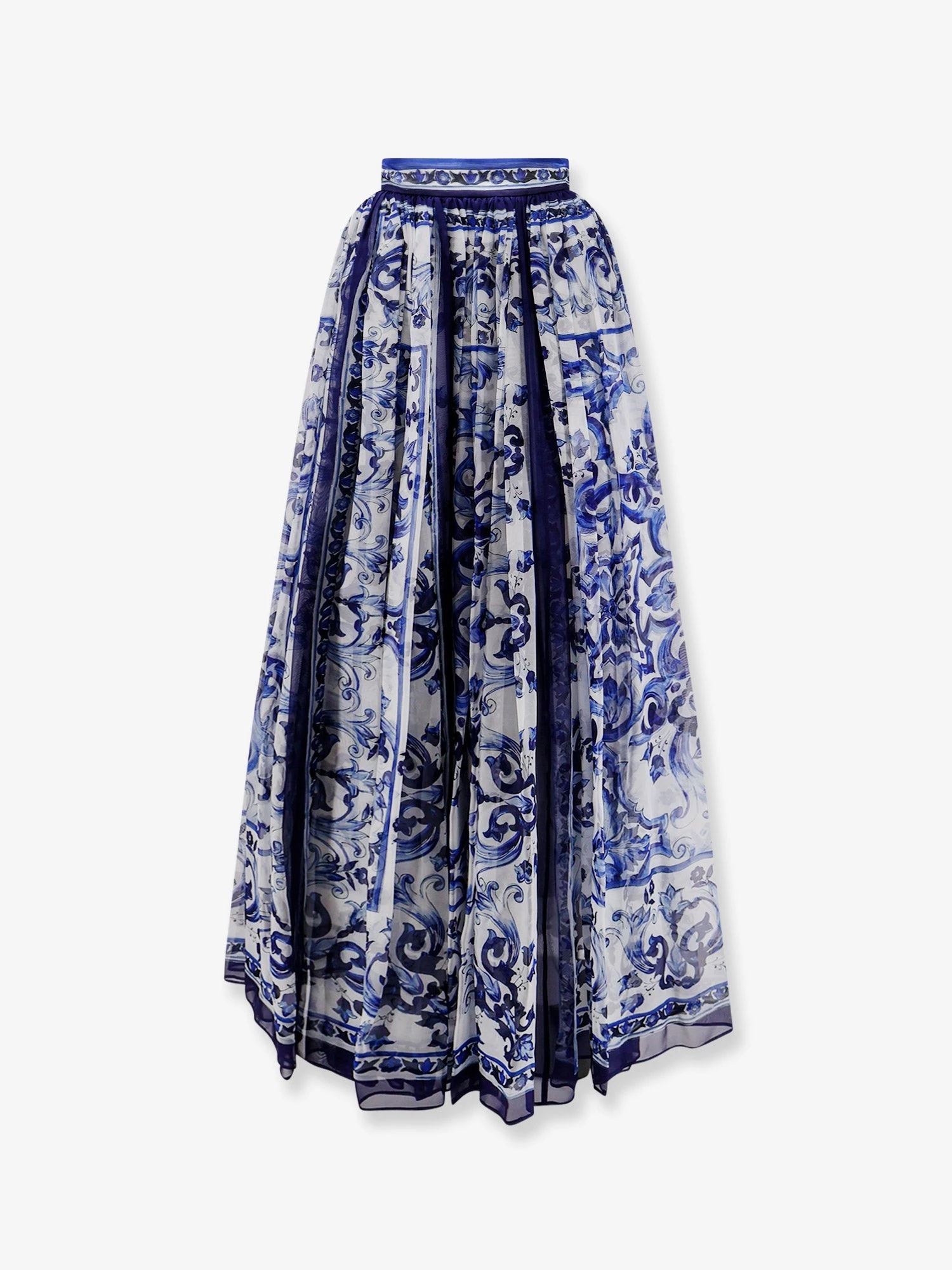 Silk skirt with Maiolica print.webp