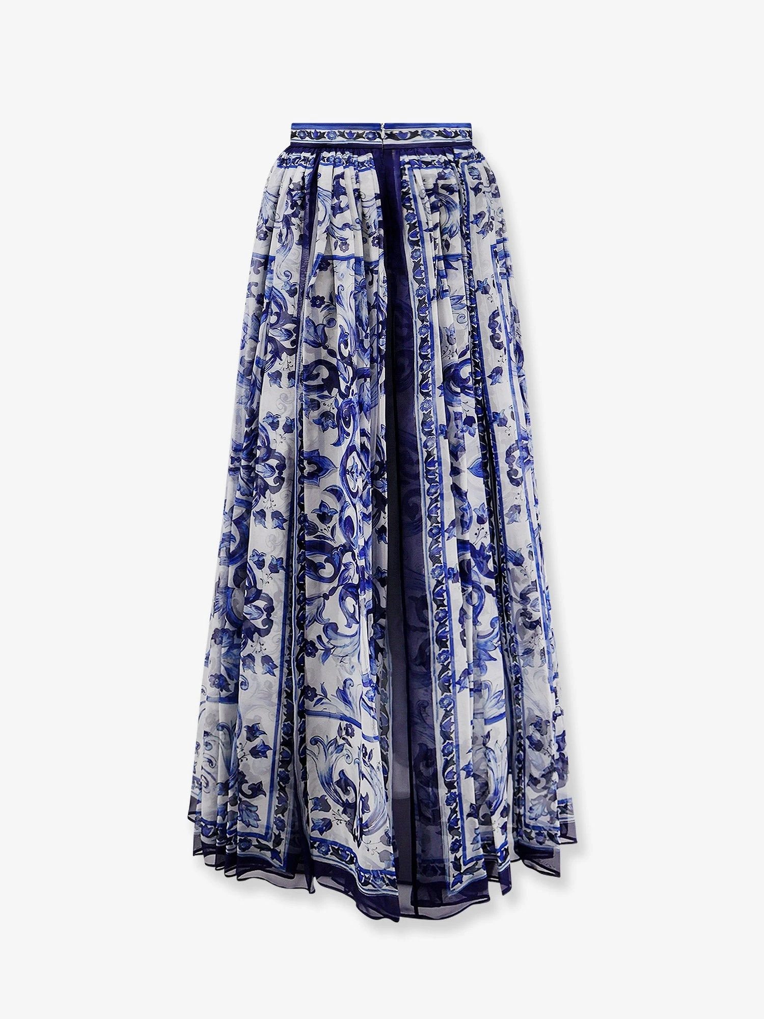 Silk skirt with Maiolica print.webp
