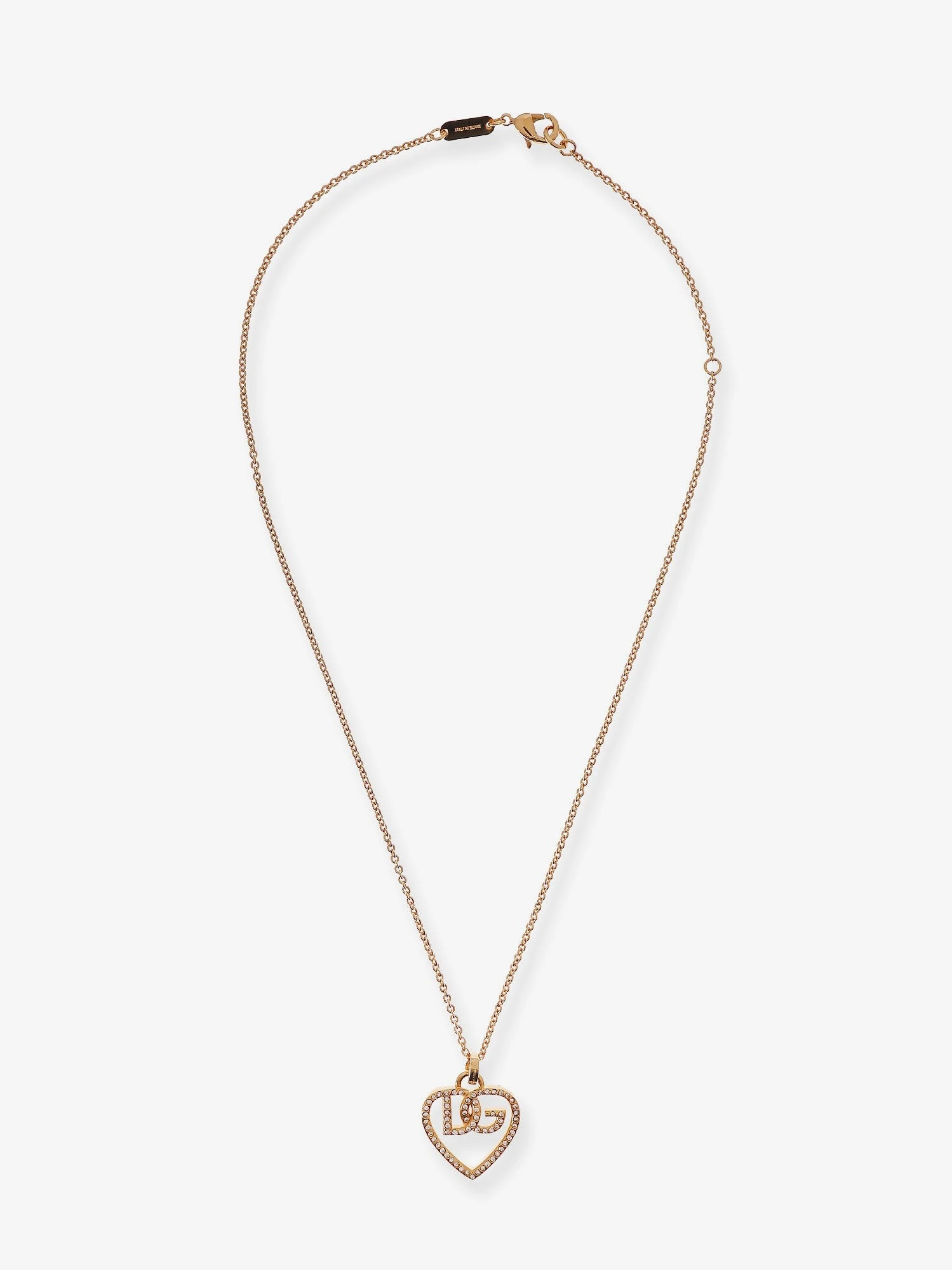 Gold brass necklace with rhinestones.webp