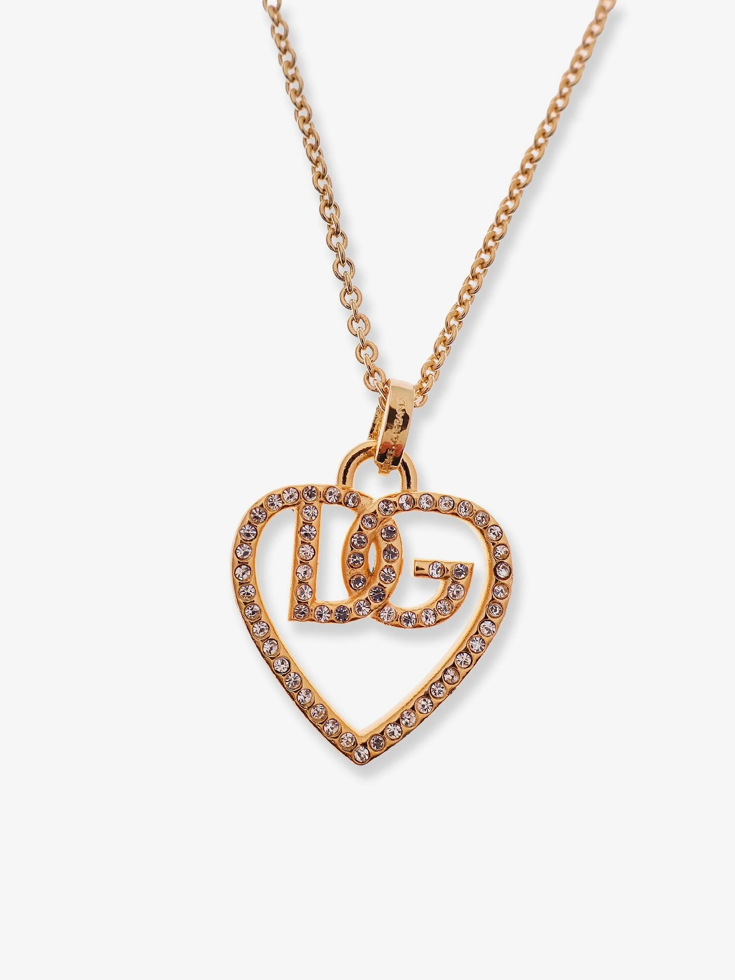 Gold brass necklace with rhinestones.webp