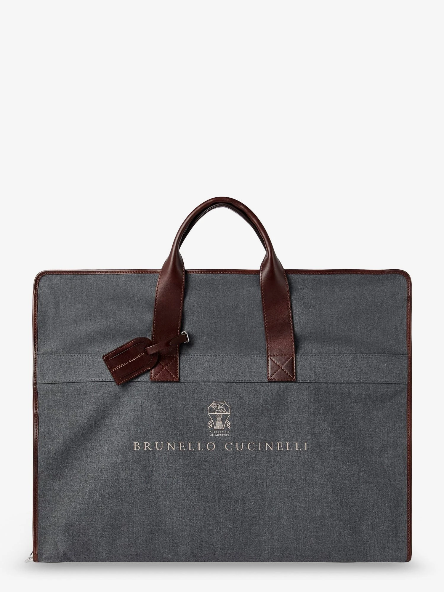 Technical fabric and leather garment bag.webp