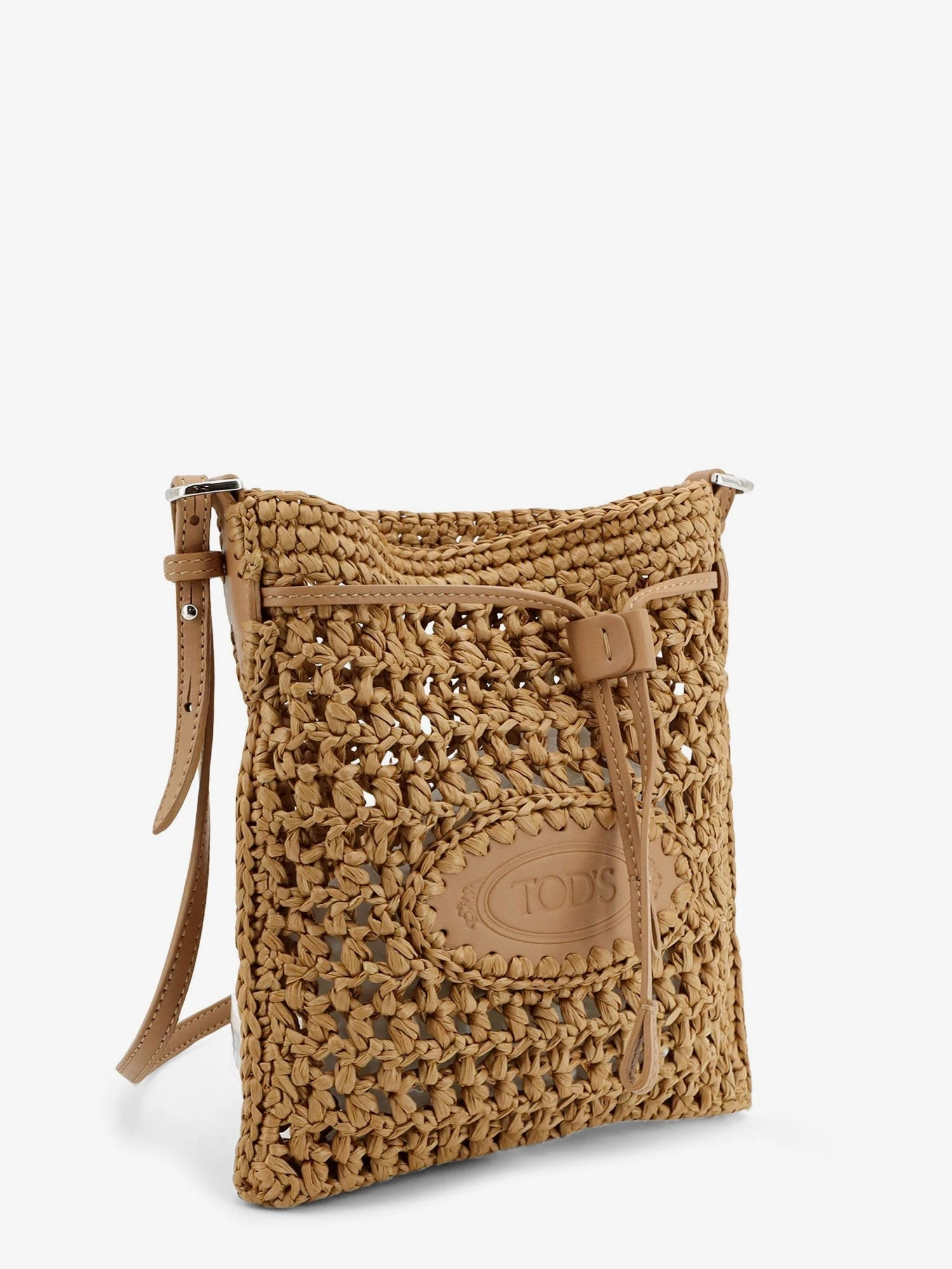 Raffia bucket bag with crochet motif.webp