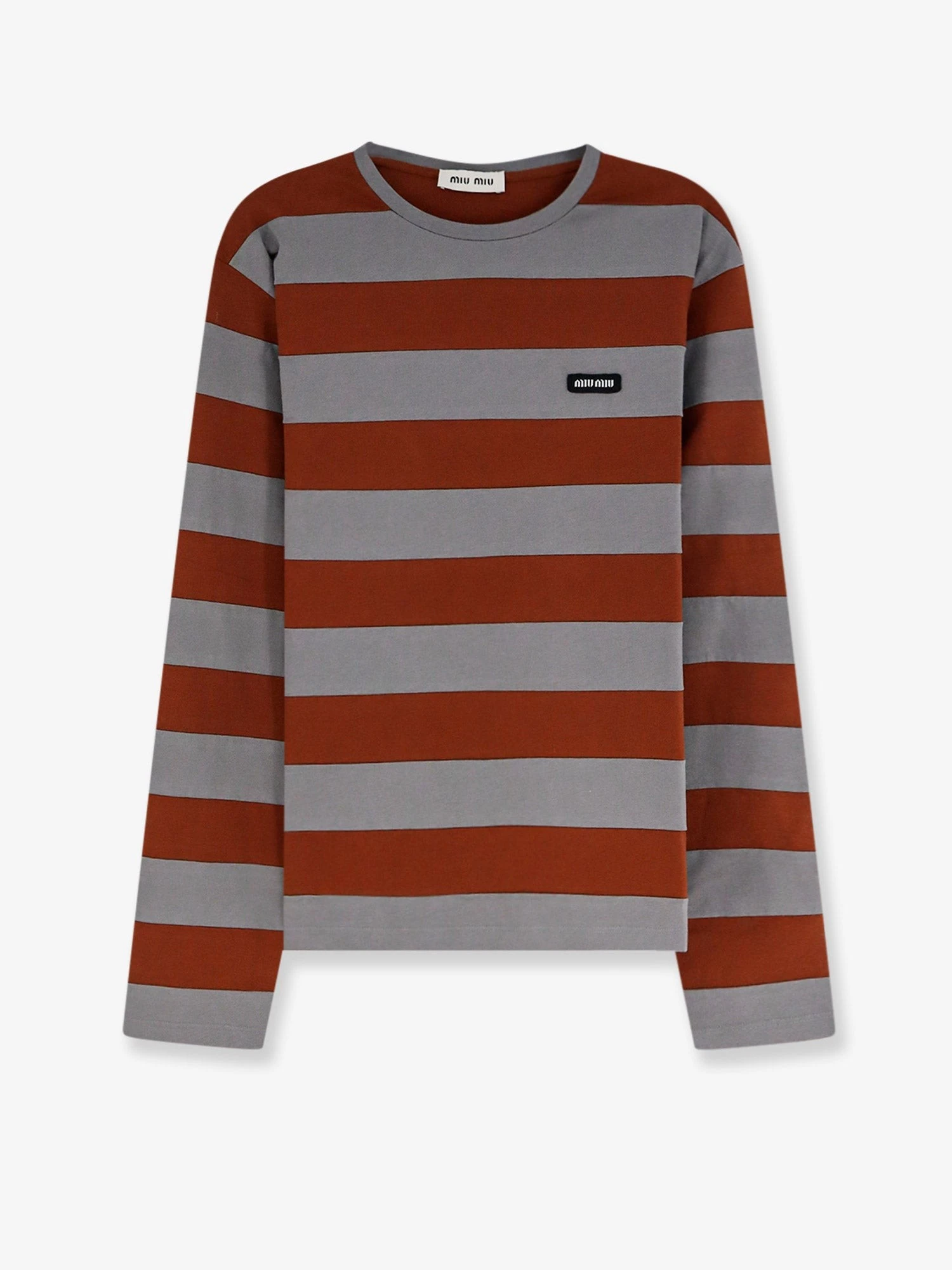 Cotton T-shirt with striped pattern.webp