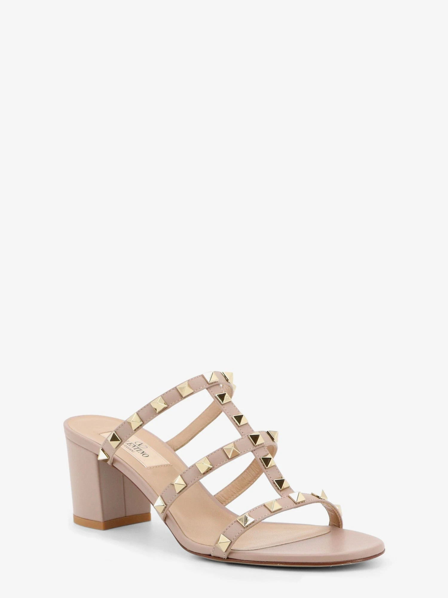 Rockstud leather sandals with iconic all-over studs.webp