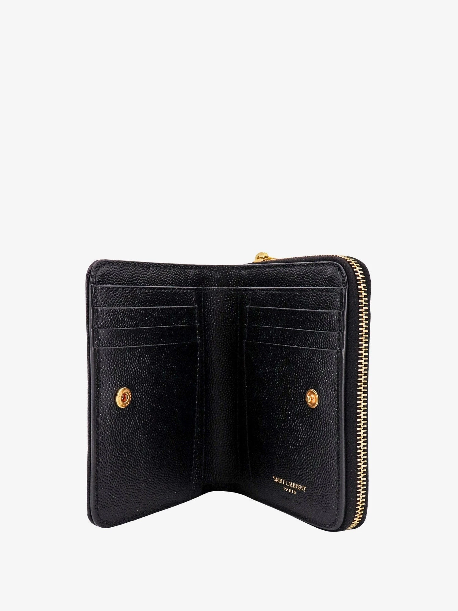 Quilted leather wallet with metal Cassandre logo.webp