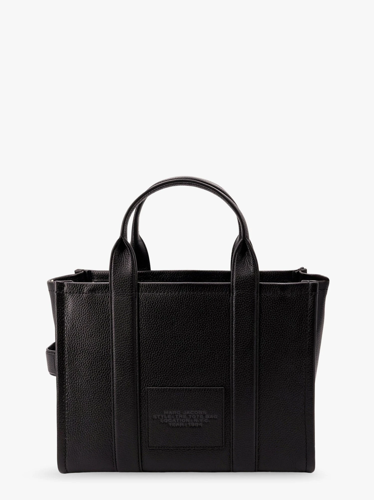 Leather shoulder bag with logo on the front.webp