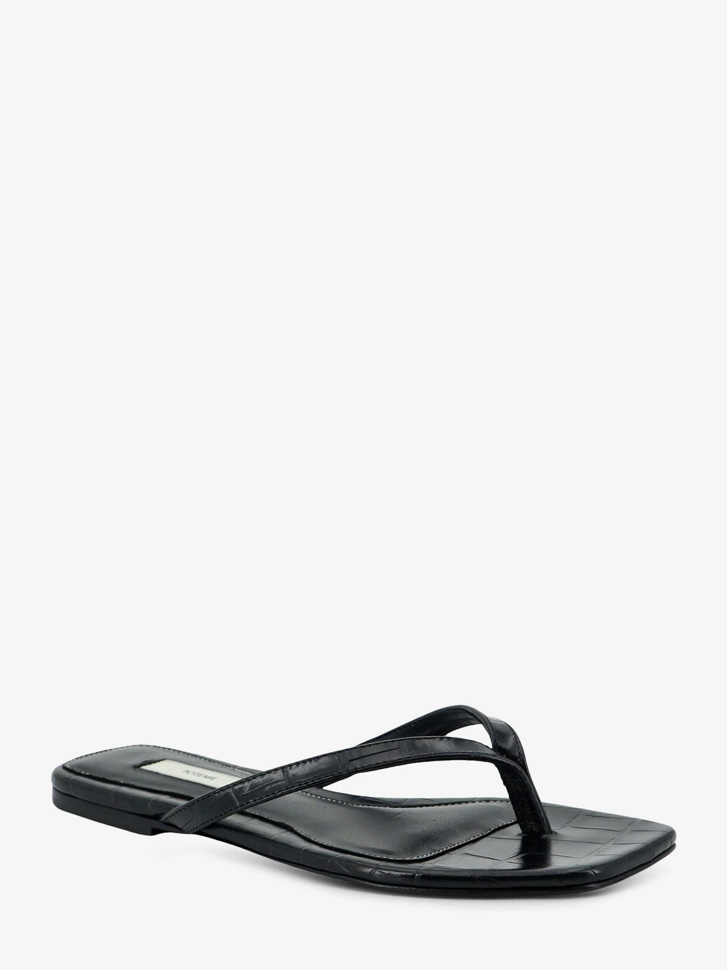 Croco-embossed leather sandals.webp