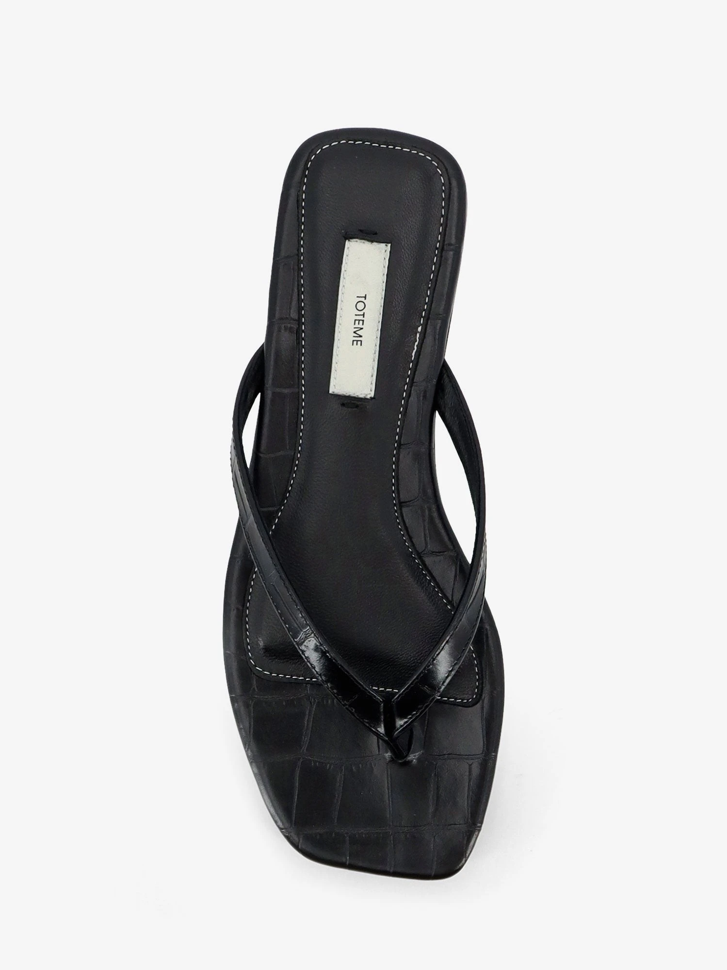 Croco-embossed leather sandals.webp