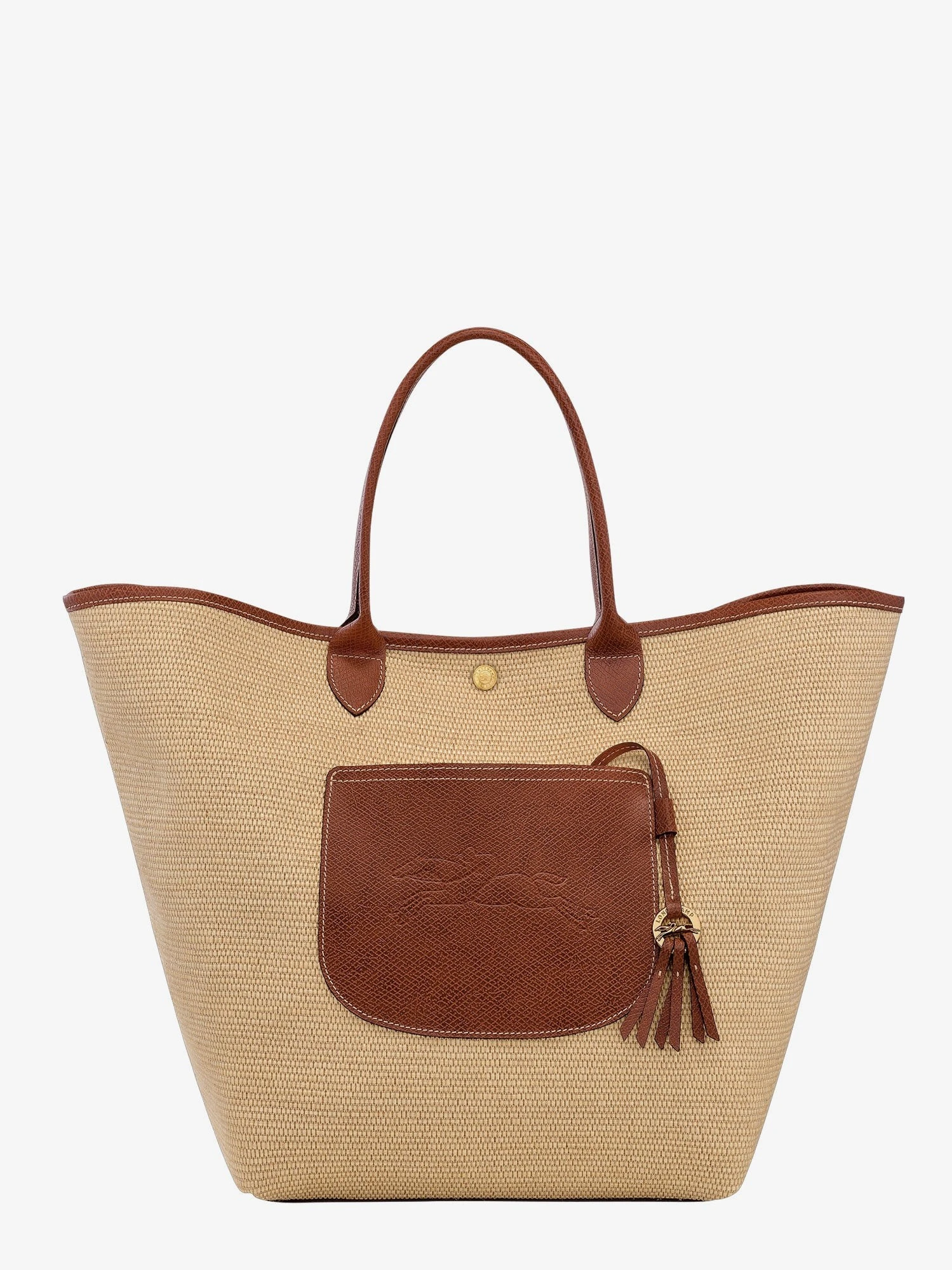 Le Panier Pliage L raffia and leather shoulder bag.webp