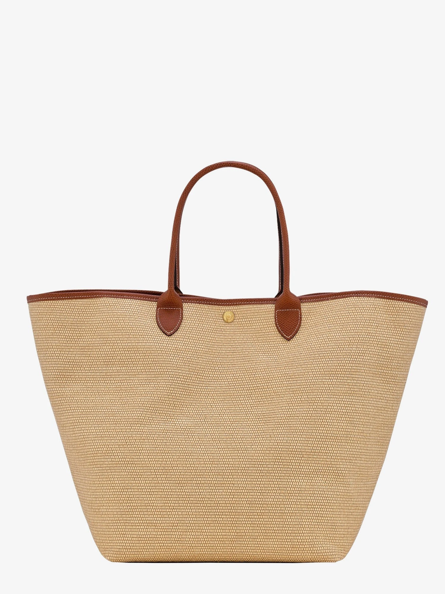 Le Panier Pliage L raffia and leather shoulder bag.webp