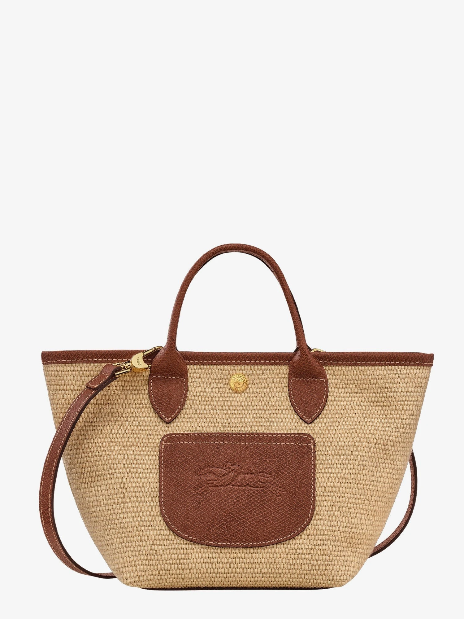 Le Panier Pliage XS raffia and leather crossbody bag.webp
